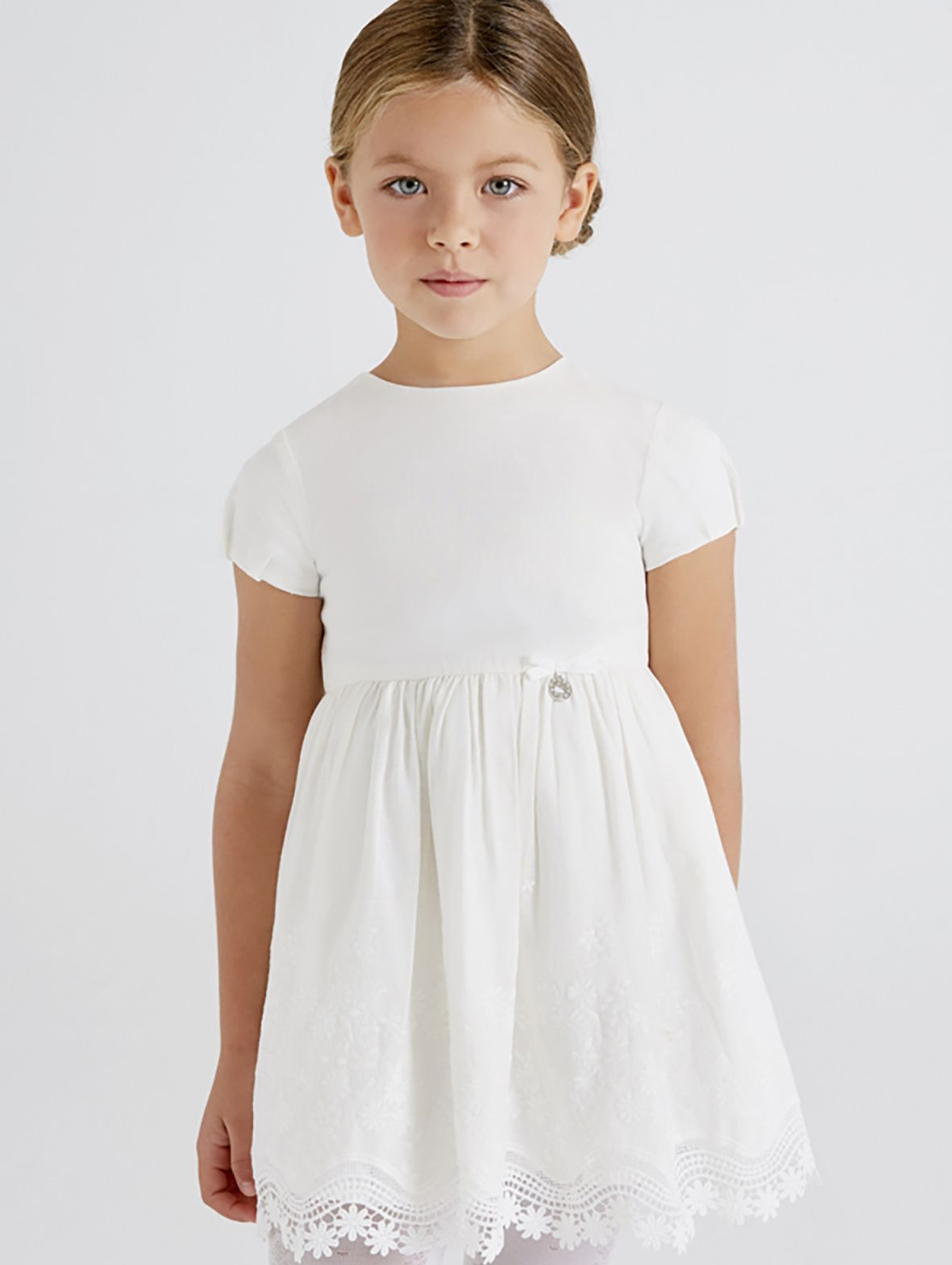 Elegancka sukienka dziewczęca Mayoral - biała