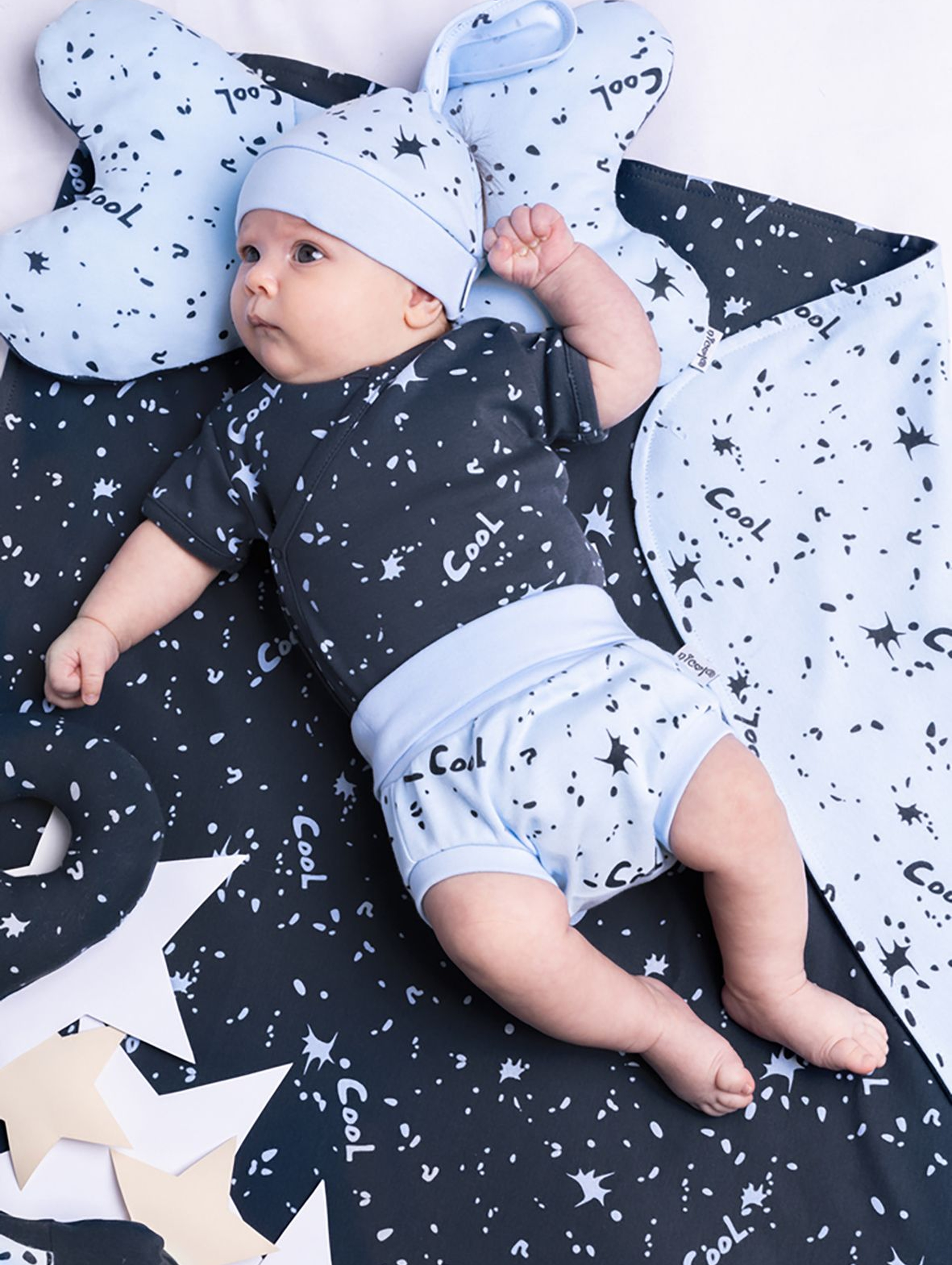 Niebieskie bloomersy niemowlęce bawełniane MAKS