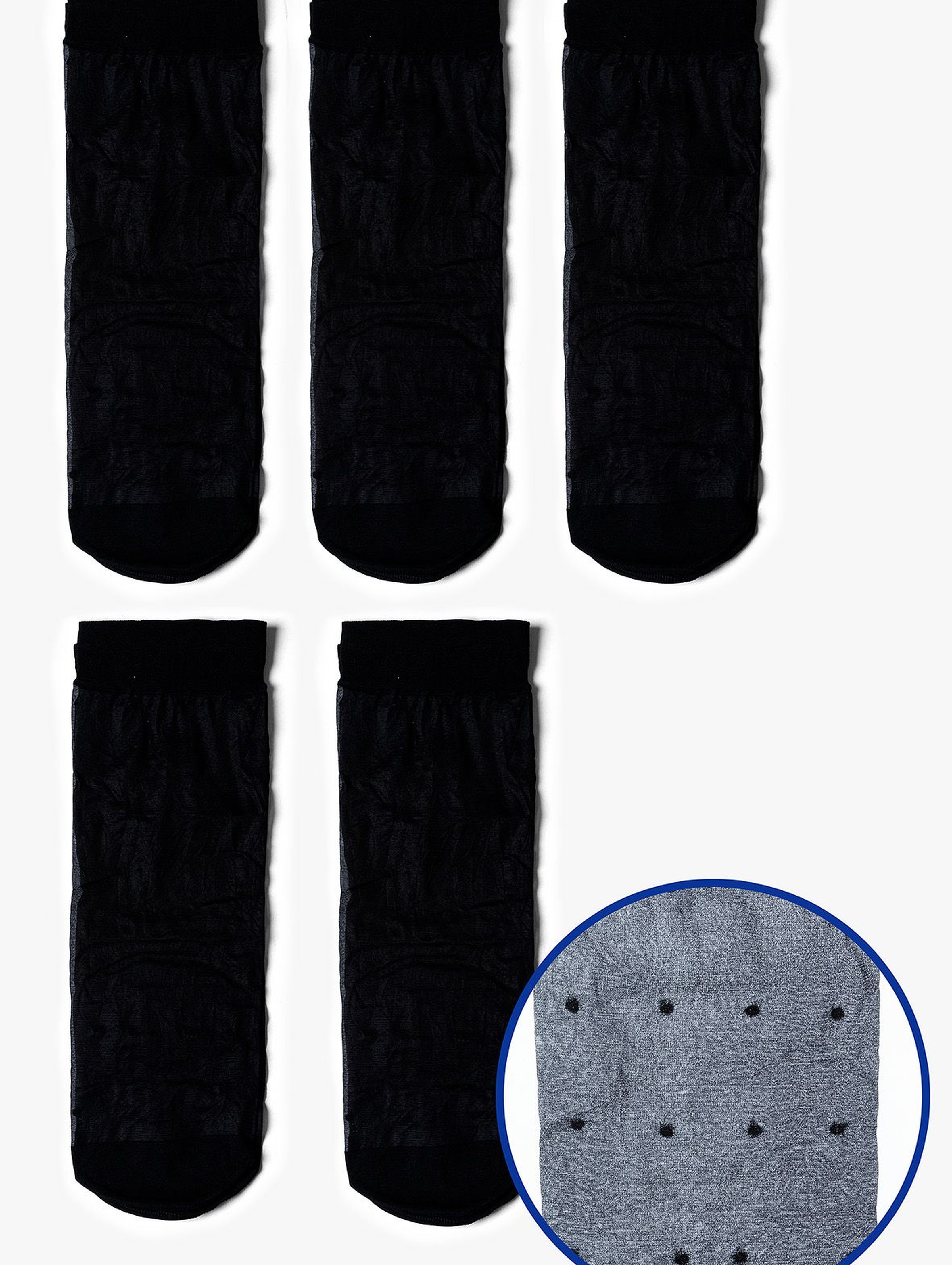 Skarpetki damskie cienkie czarne w kropki - 3-pack 20 DEN