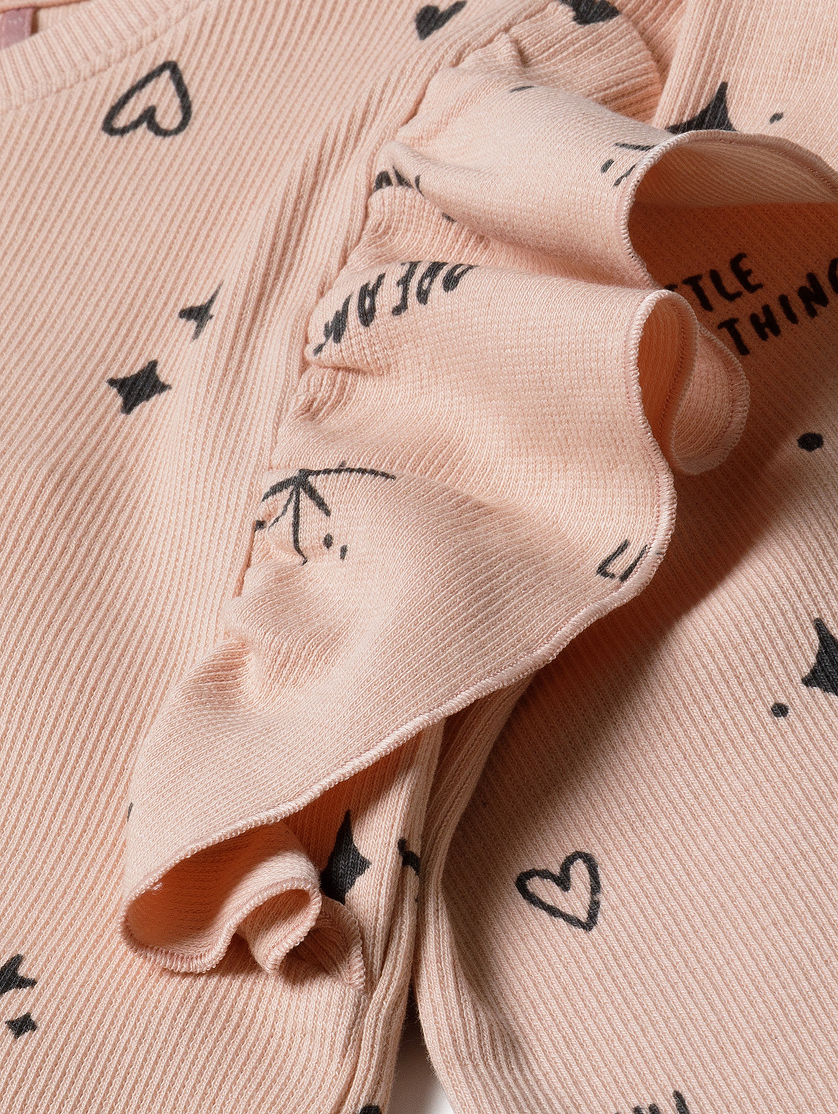 Bluzka dla dziewczynki różowa z falbankami przy rękawach