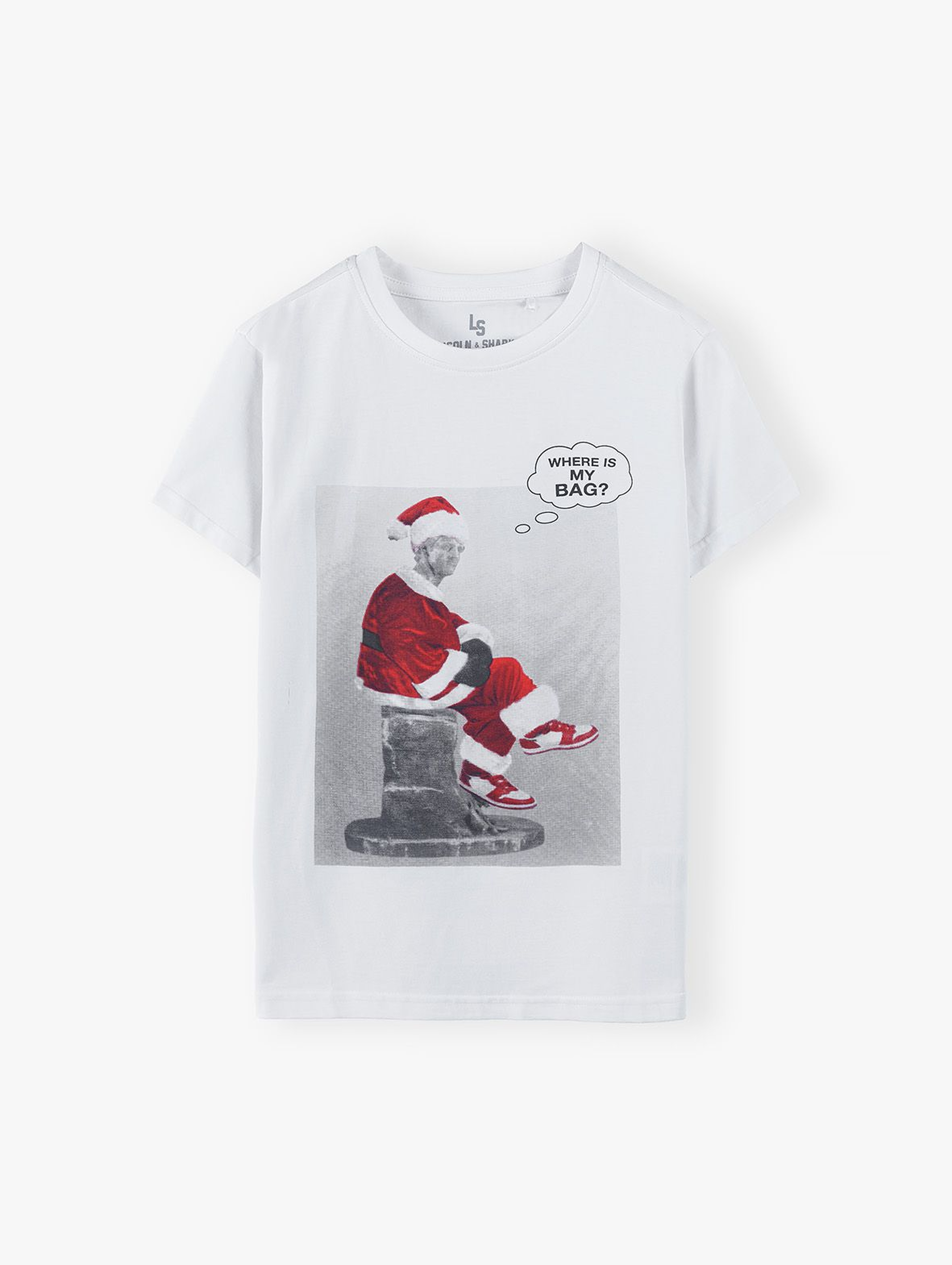 T-shirt chłopięcy ze świątecznym zabawnym nadrukiem