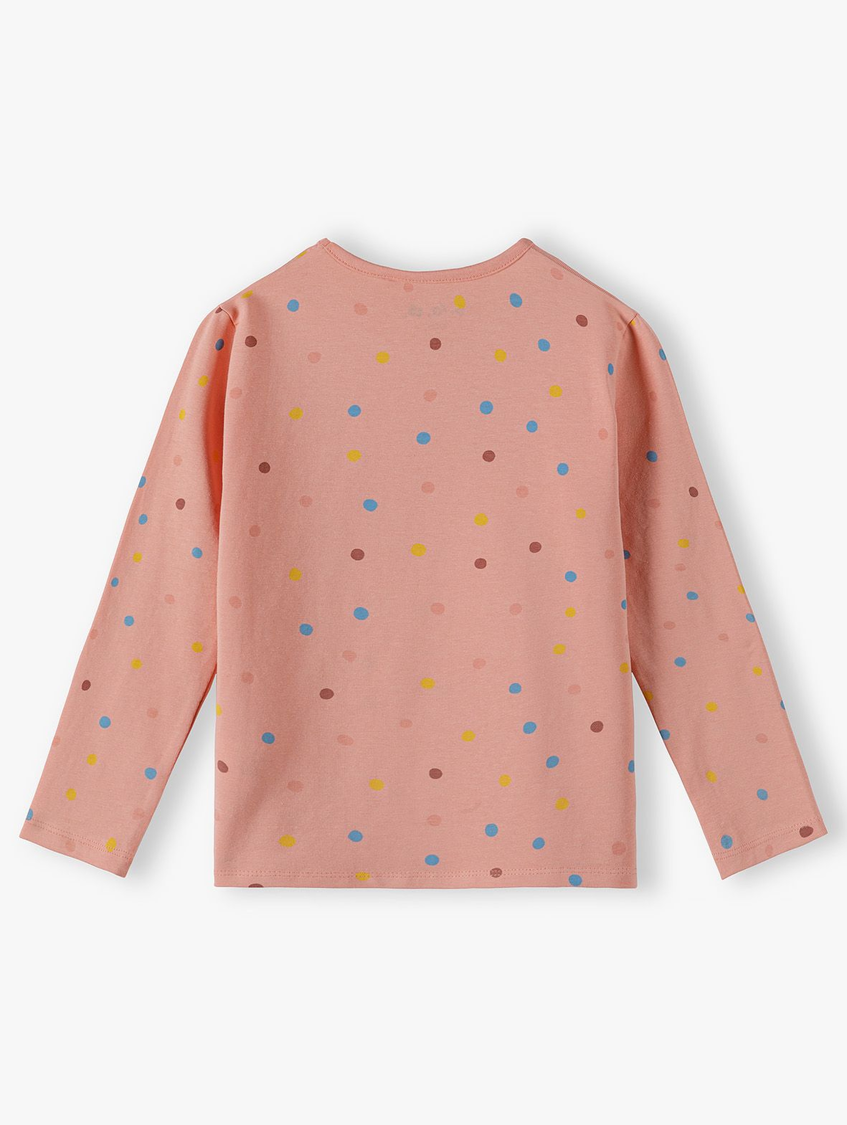 Bawełniana bluzka dziewczęca w kolorowe kropki