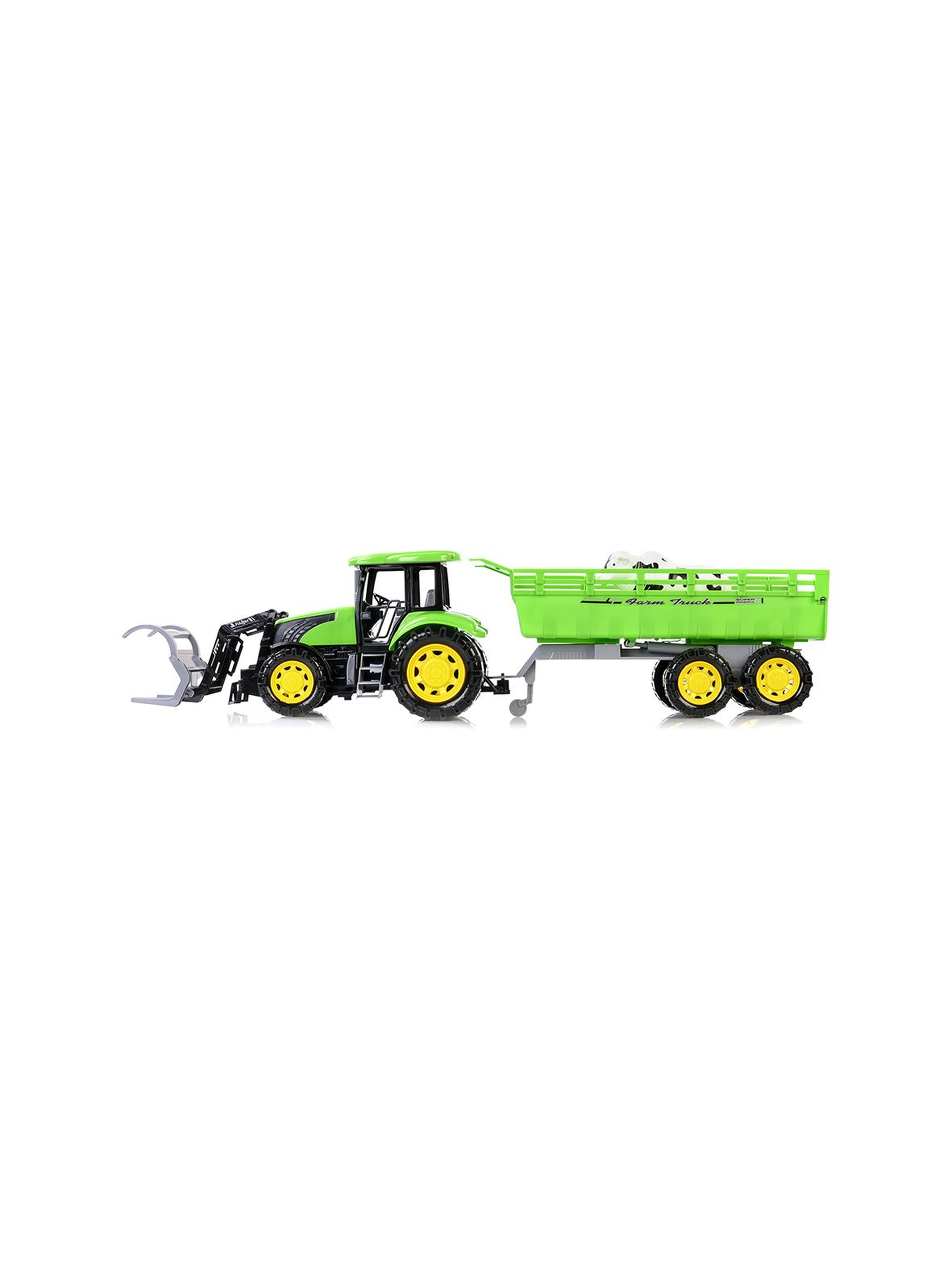 Traktor z przyczepą 79 cm. zielony