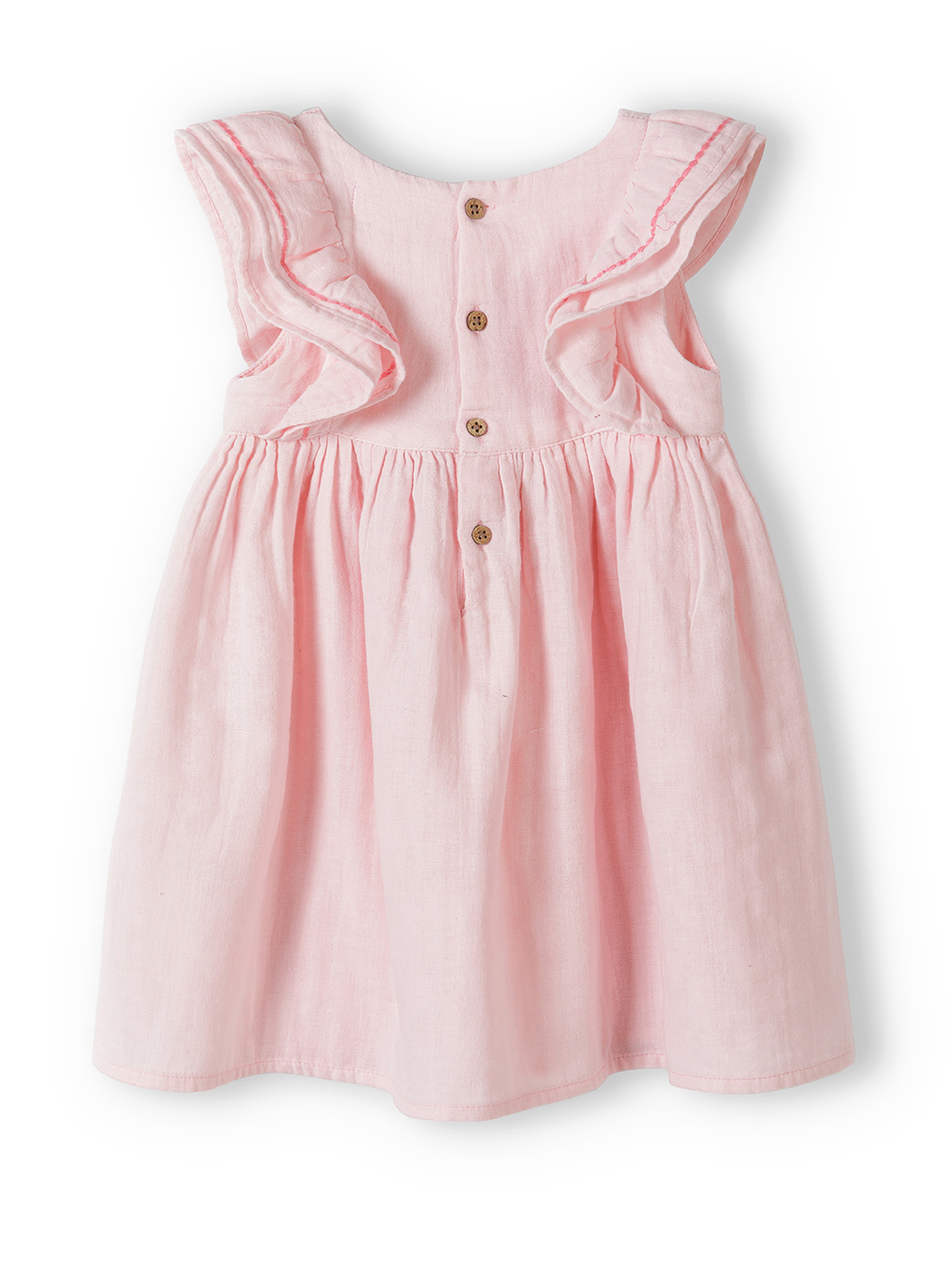 Różowa sukienka niemowlęca bawełniana z krótkim rękawem