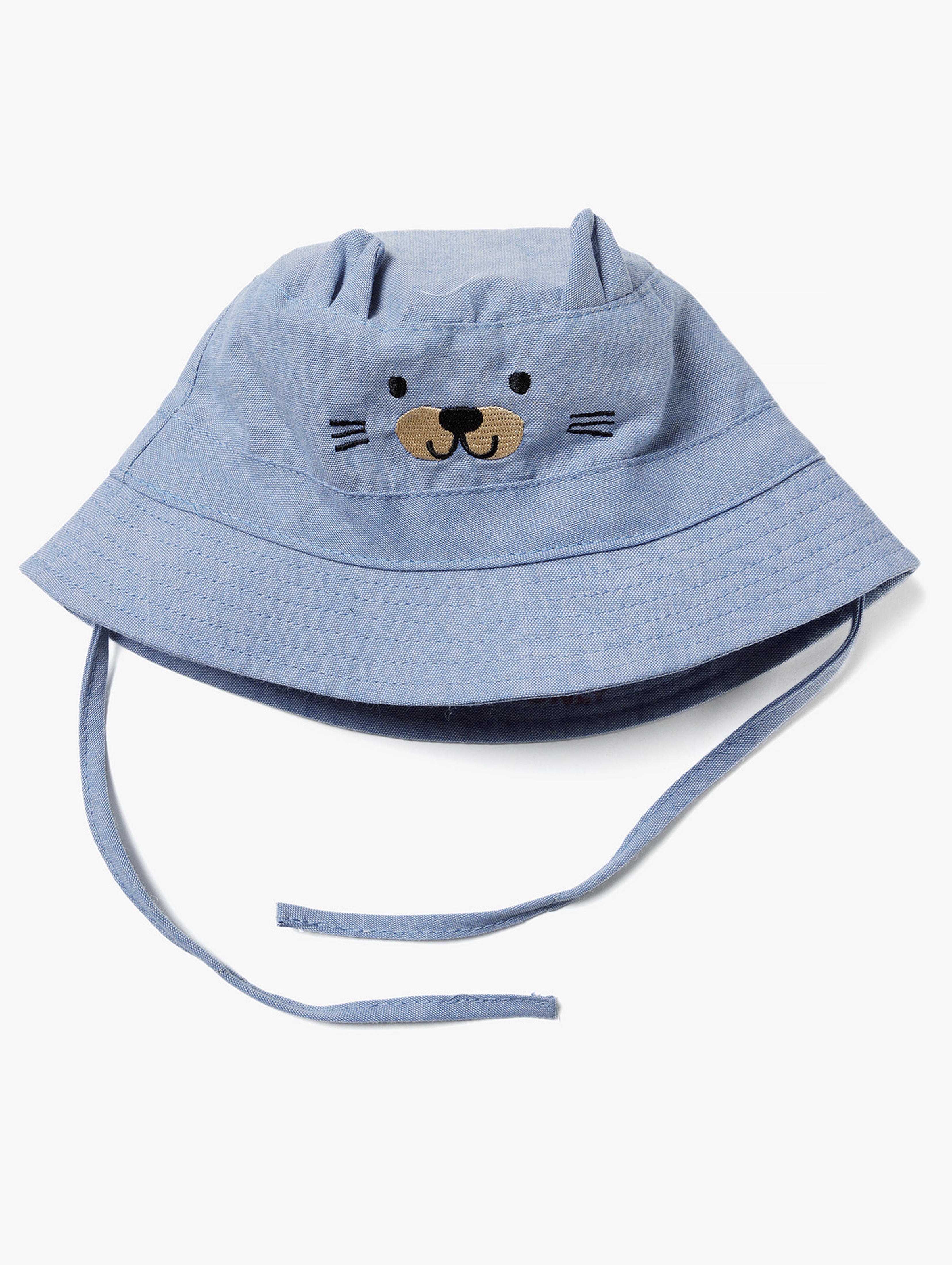 Jeansowy kapelusz niemowlęcy Kotek