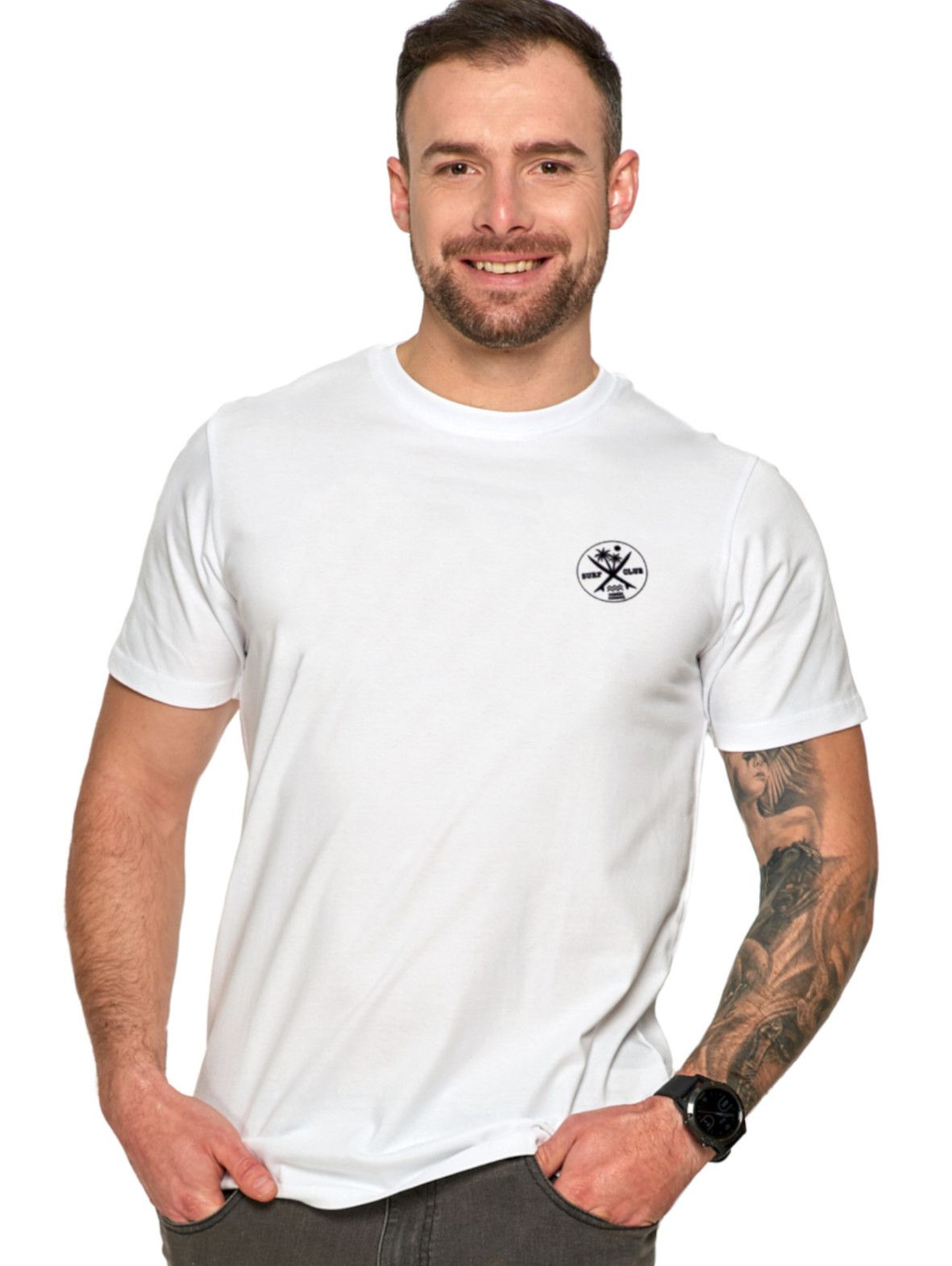 Biały T-shirt męski Surf