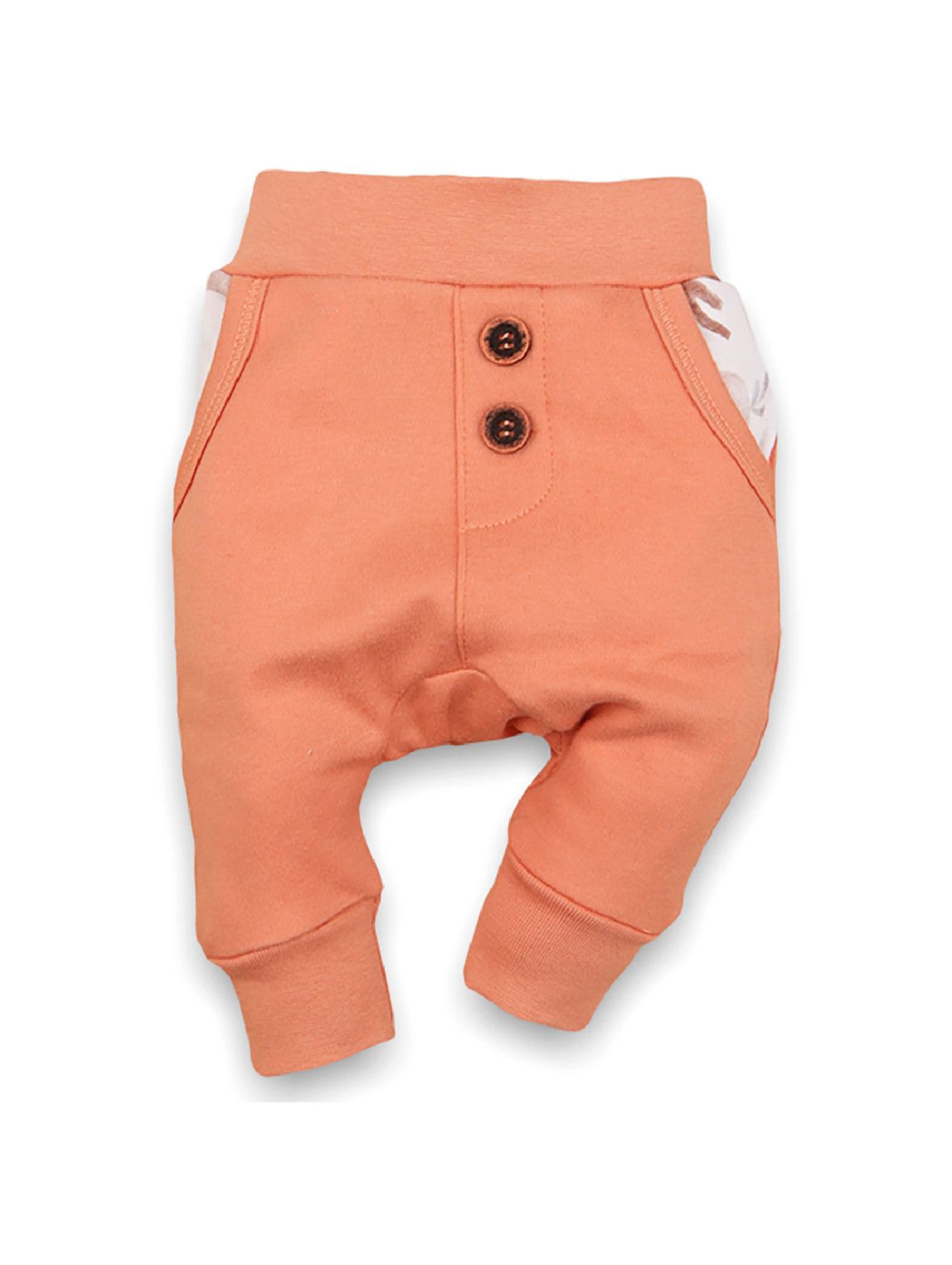 Spodnie niemowlęce z bawełny organicznej z ozdobnymi guzikami