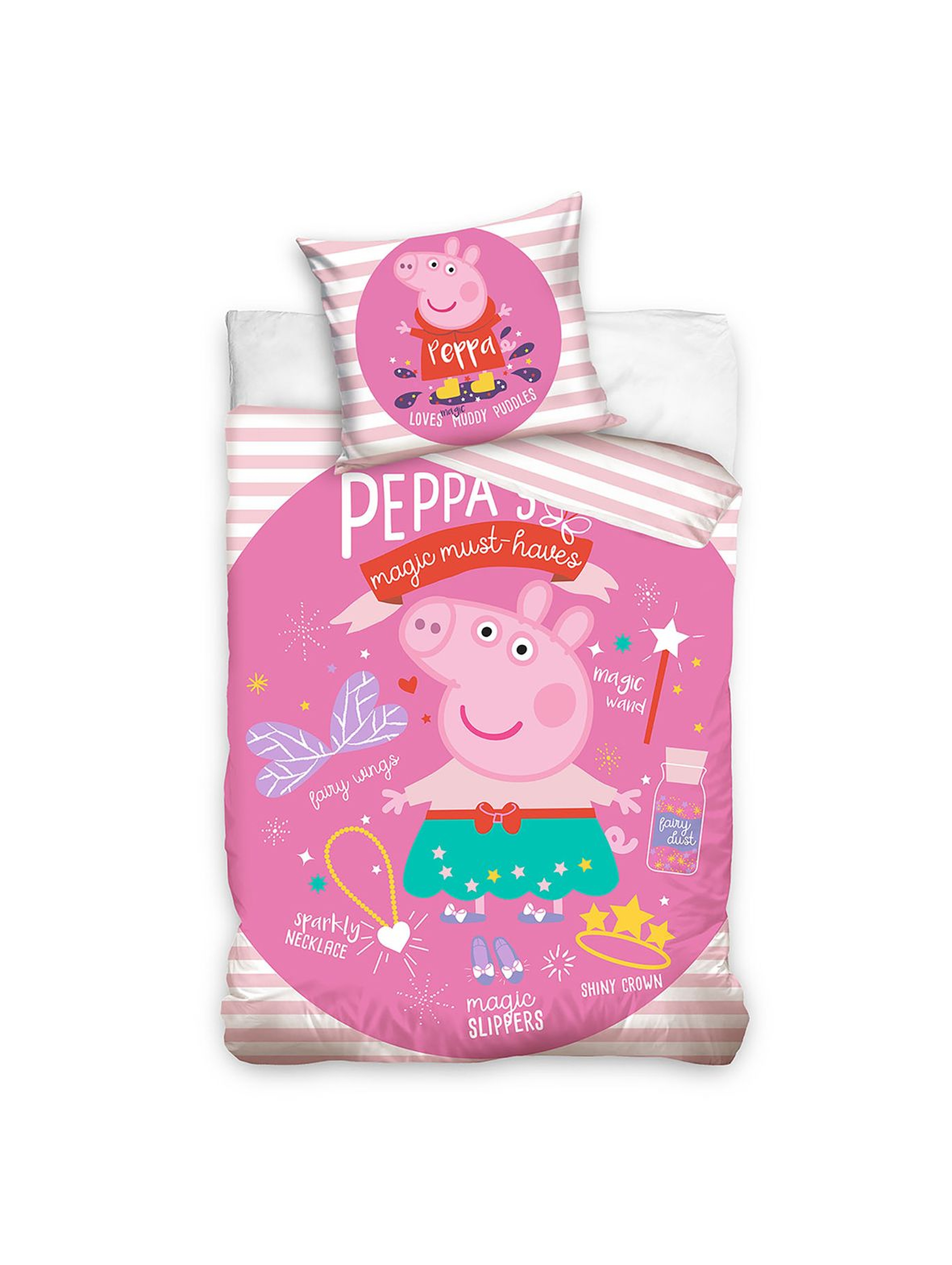 Komplet pościeli bawełnianej Peppa Pig 160x200+70x80 cm