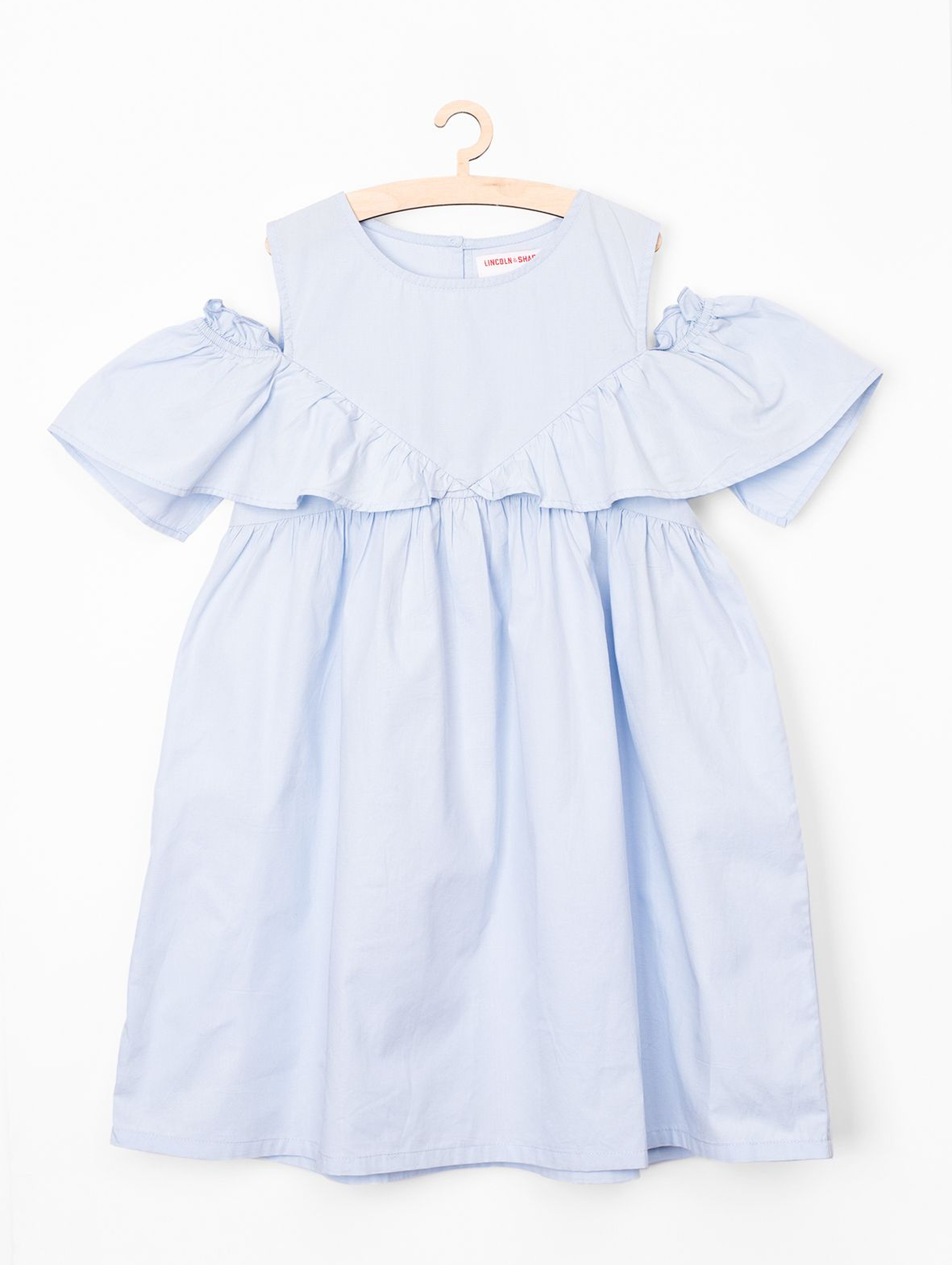 Sukienka dziewczęca na lato- niebieska- 100% bawełna