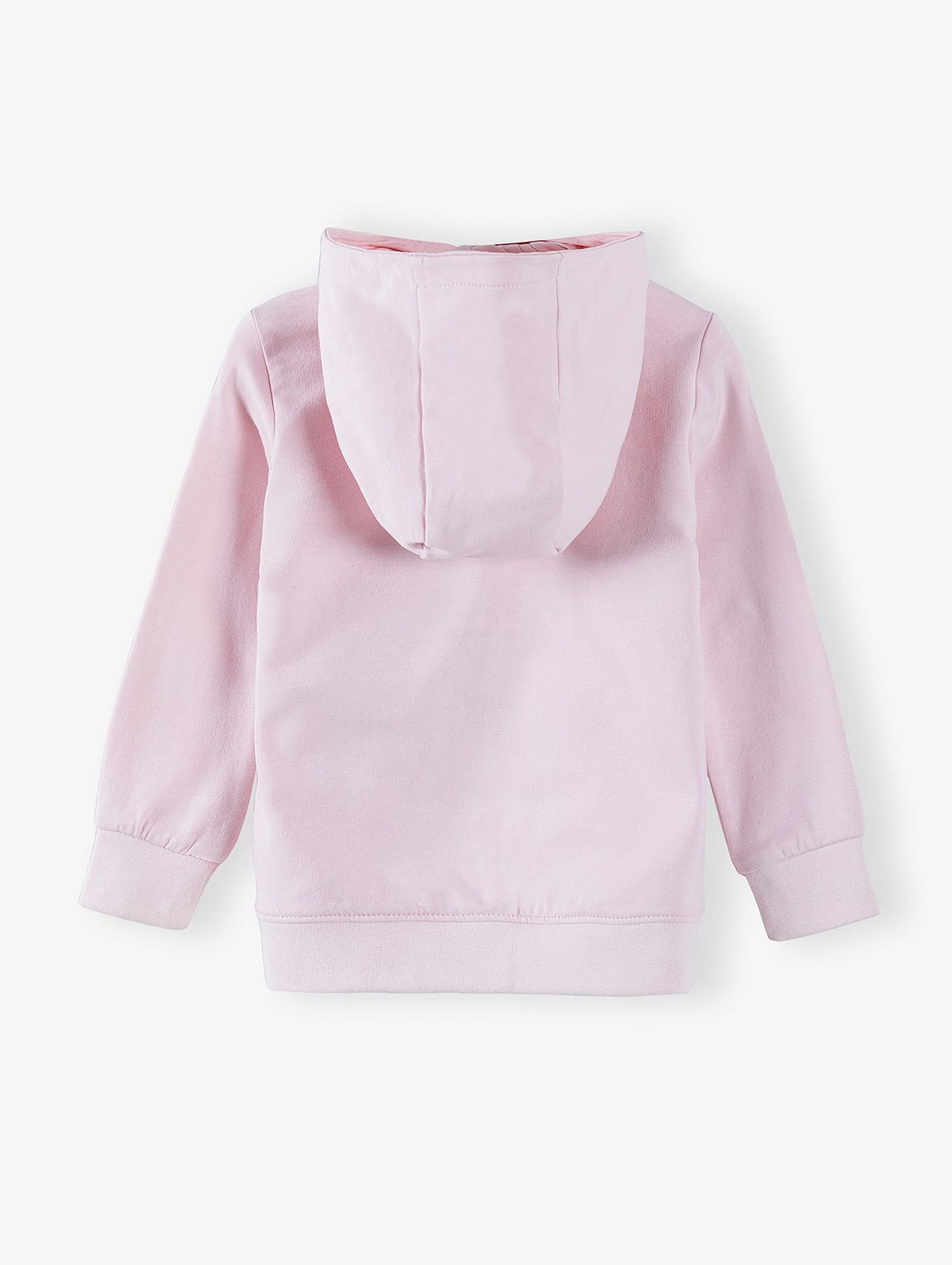 Bluza dresowa niemowlęca z odpinanym kapturem - różowa