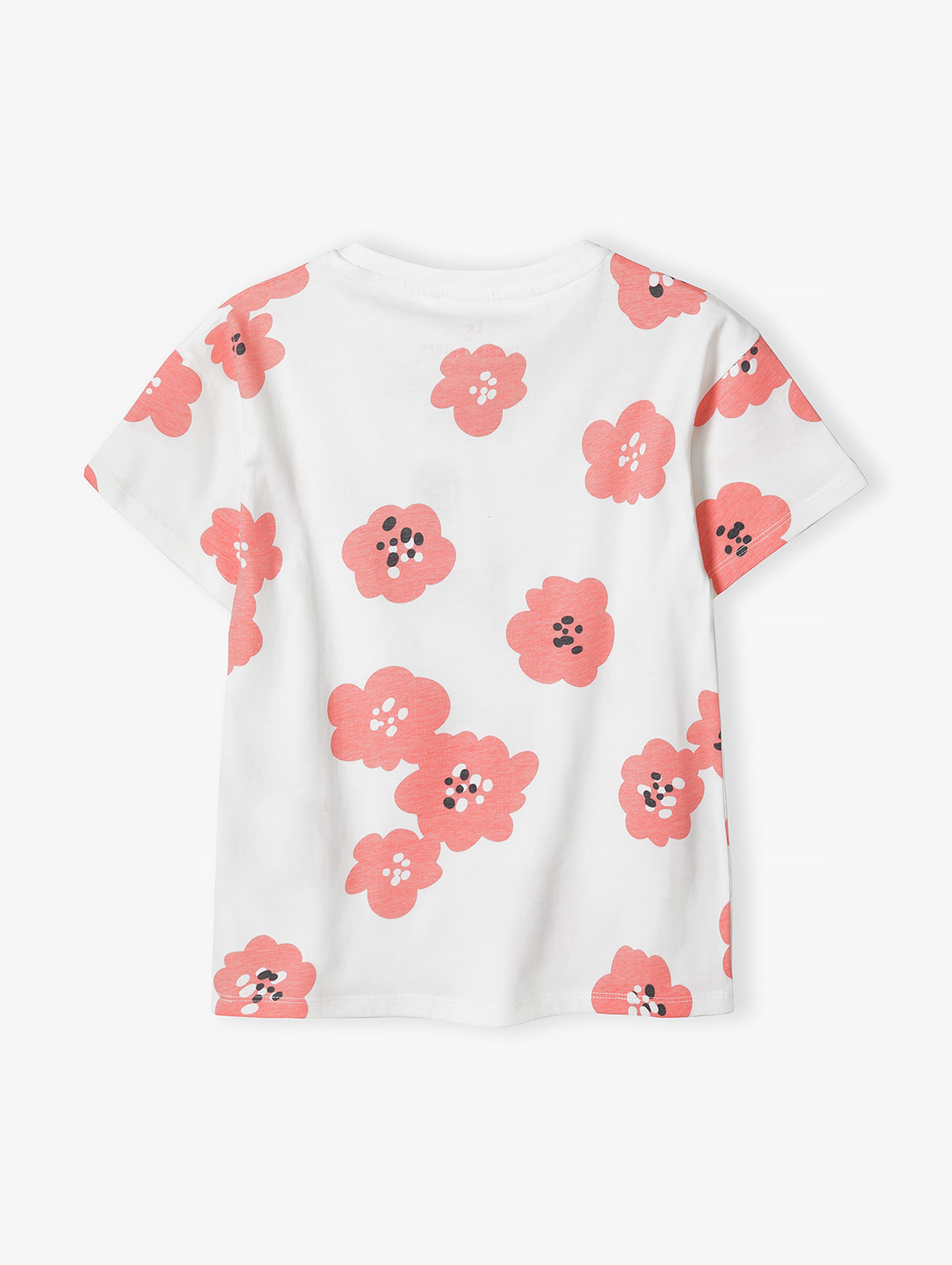 T-shirt bawełniany dla dziewczynki w kwiaty