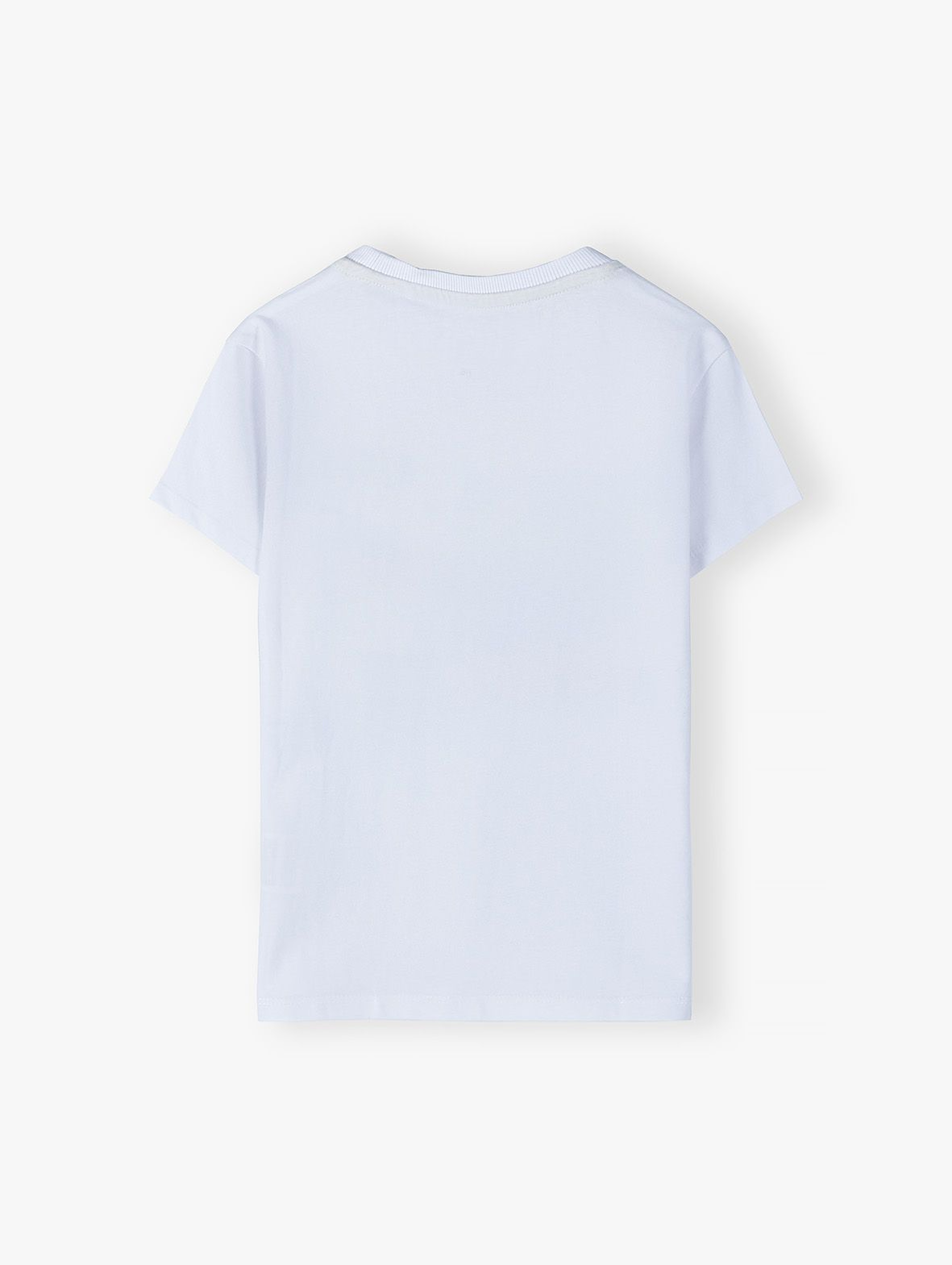 Bawełniany T-shirt z miękkim nadrukiem - biały