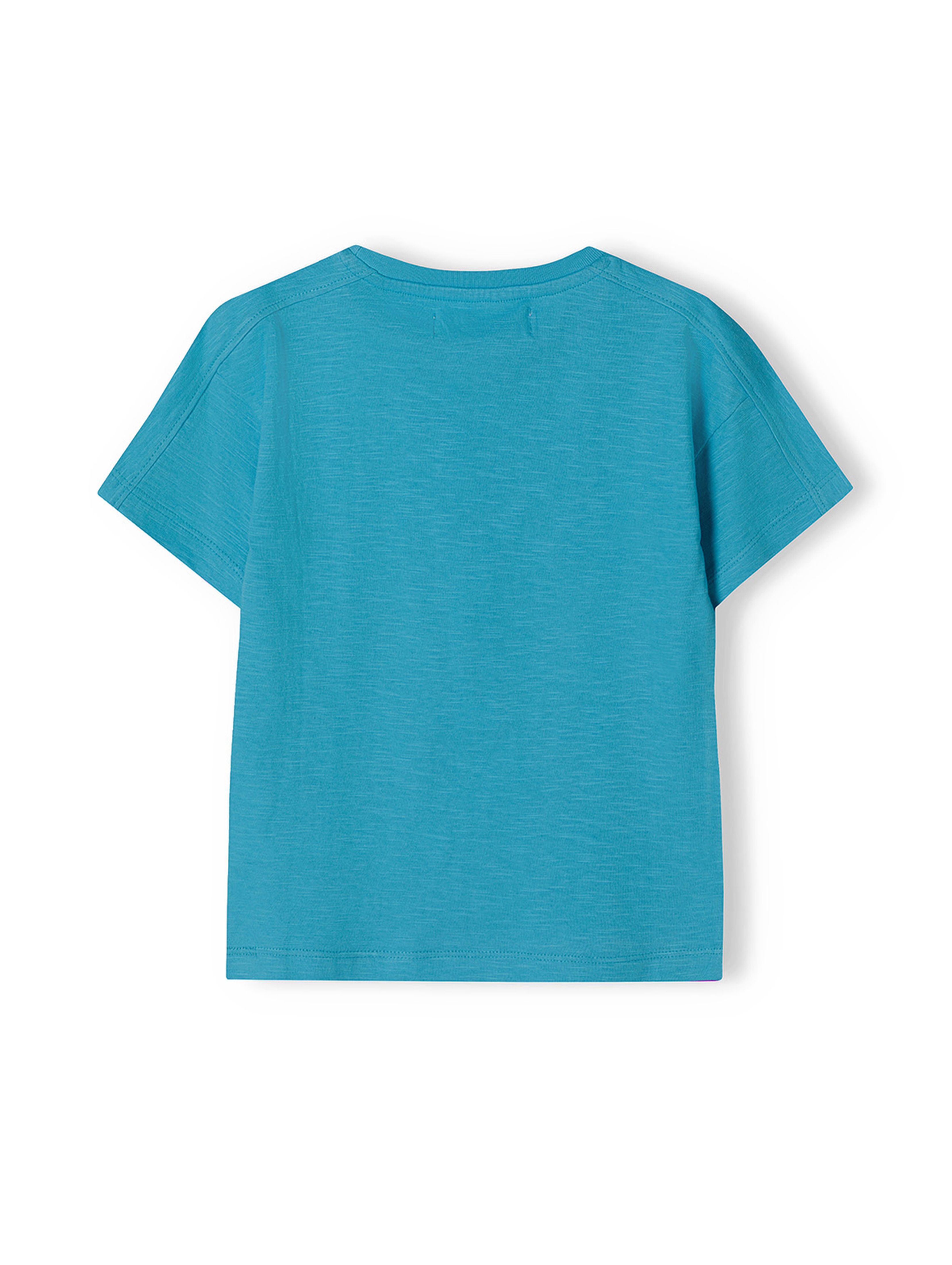Niebieski t-shirt bawełniany niemowlęcy z nadrukiem