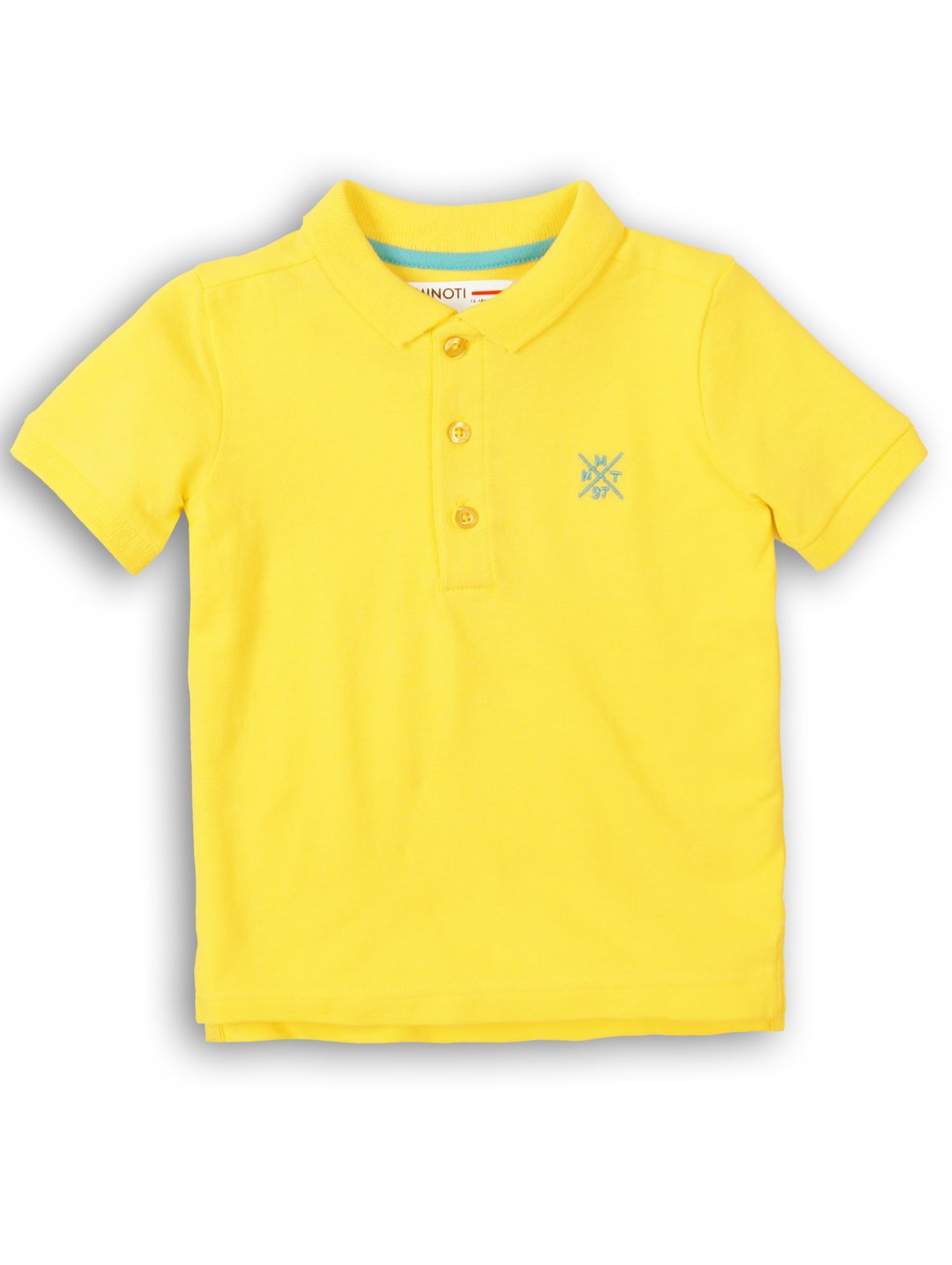 Żółty t-shirt z kołnierzykiem dla niemowlaka
