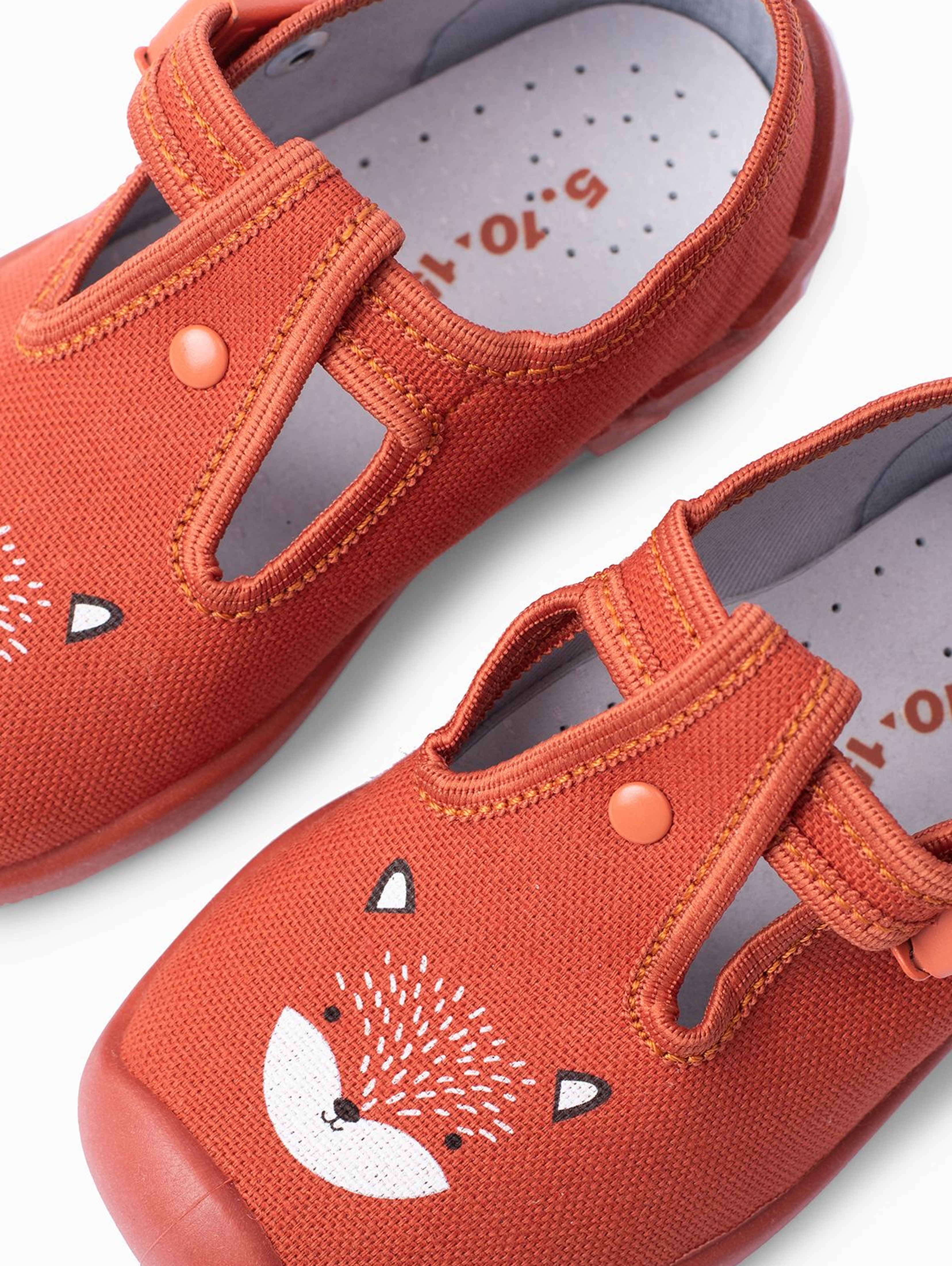 Buty dla dziecka - pomarańczowe z liskiem