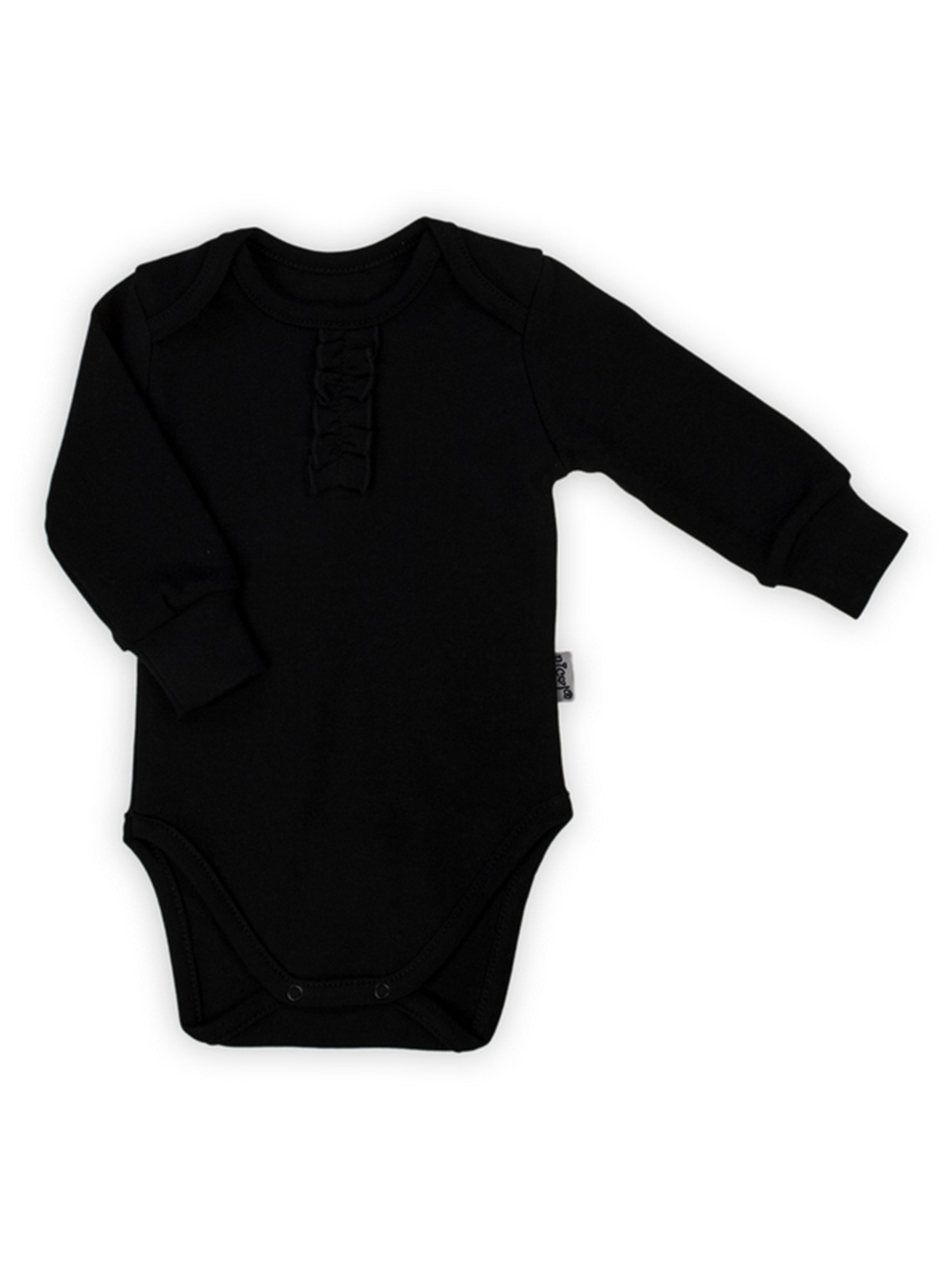 Body bawełniane niemowlęce z długim rękawem czarne