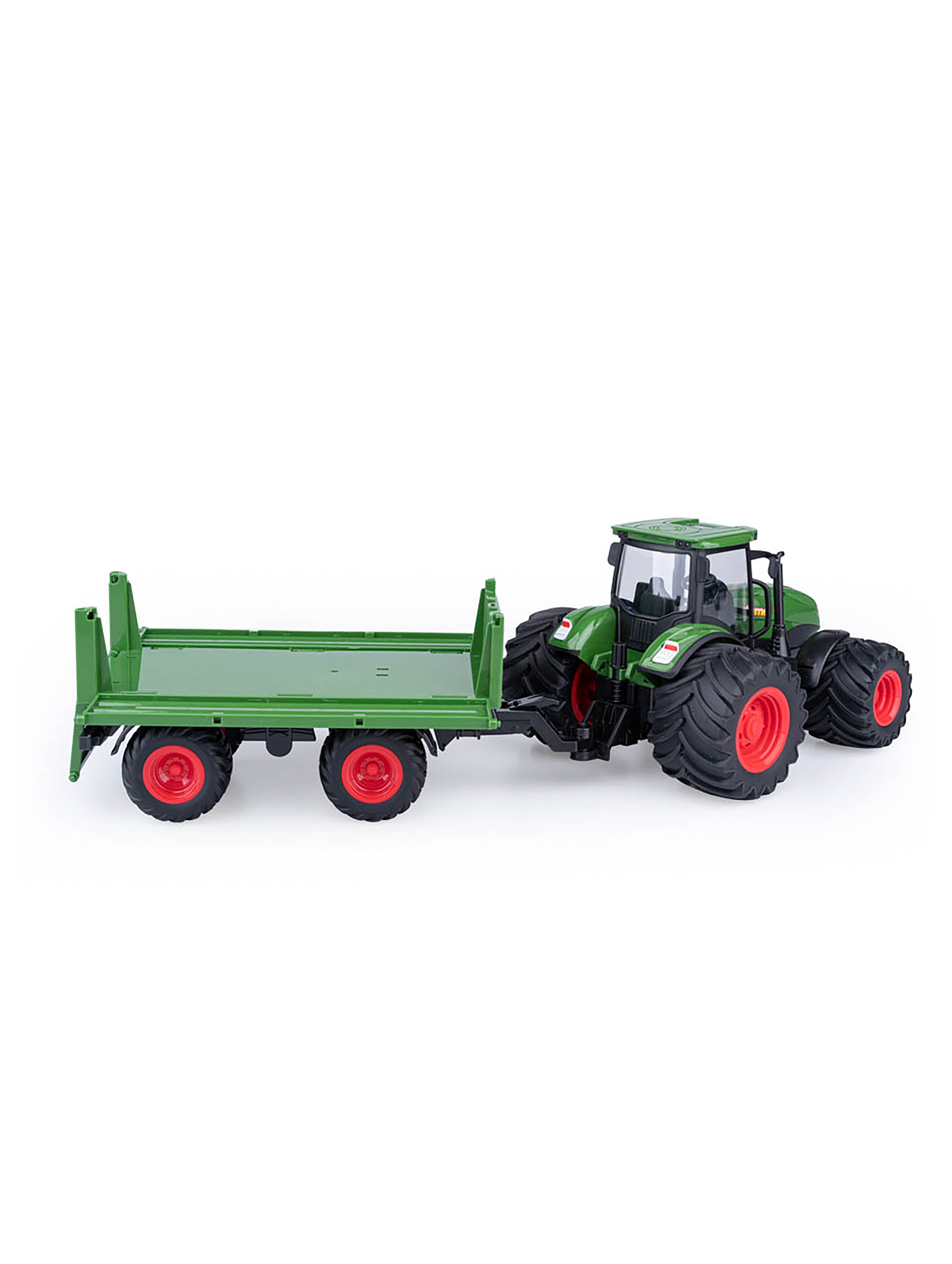 Traktor z przyczepką zielony