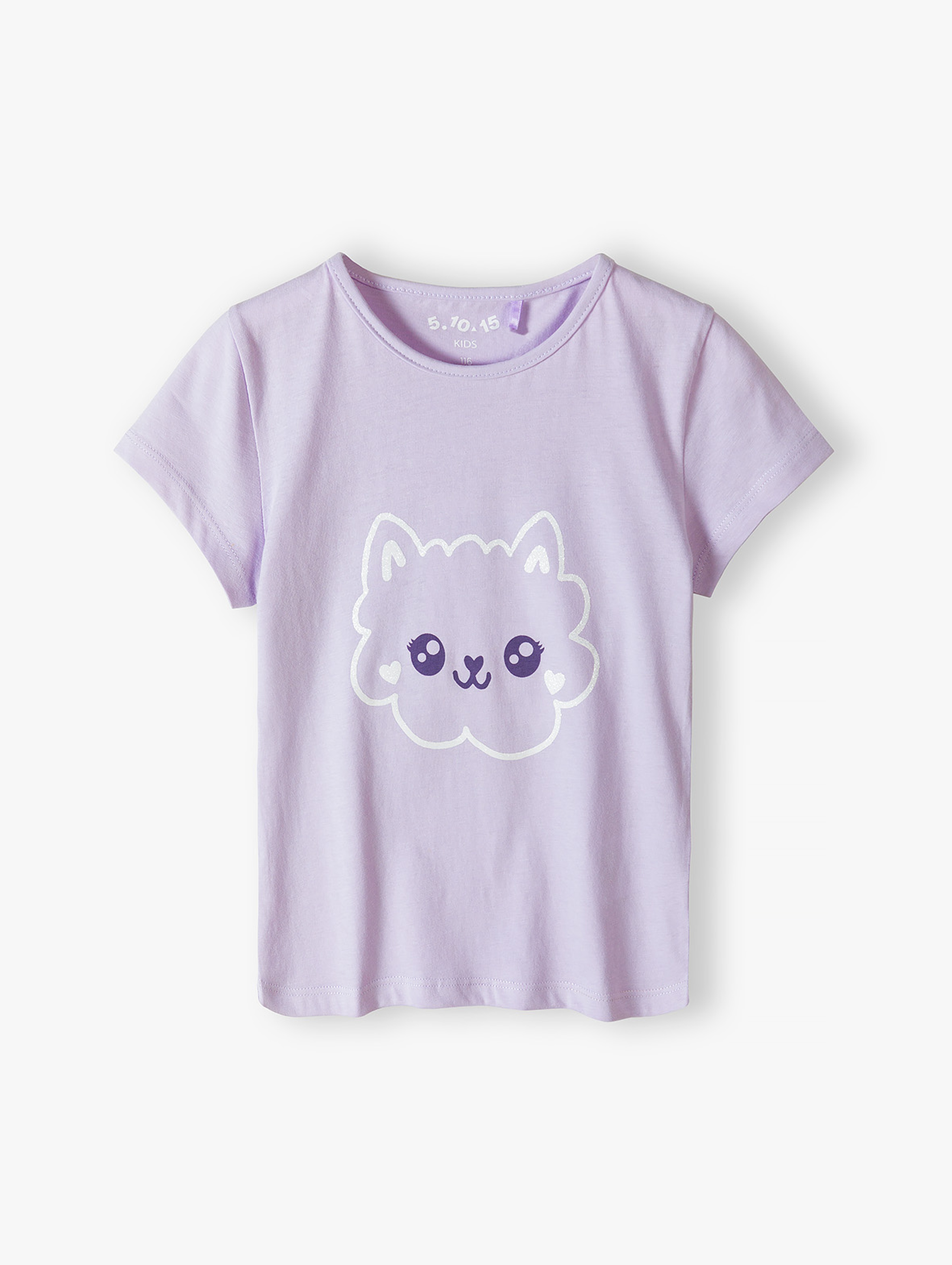 Fioletowy dzianinowy t-shirt dla dziewczynki - 5.10.15.
