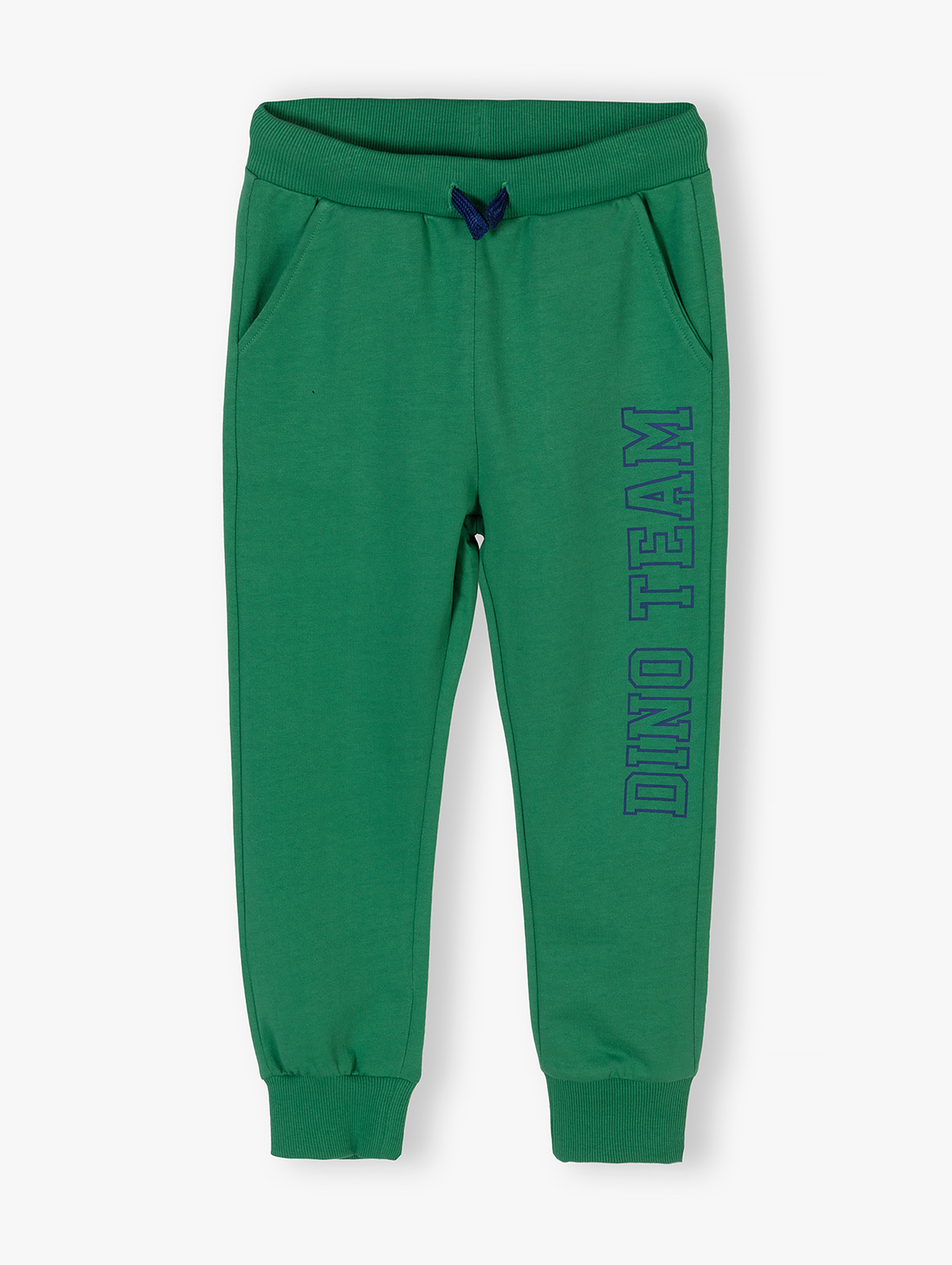 Zielone spodnie dresowe regular fit chłopięce - Dino Team
