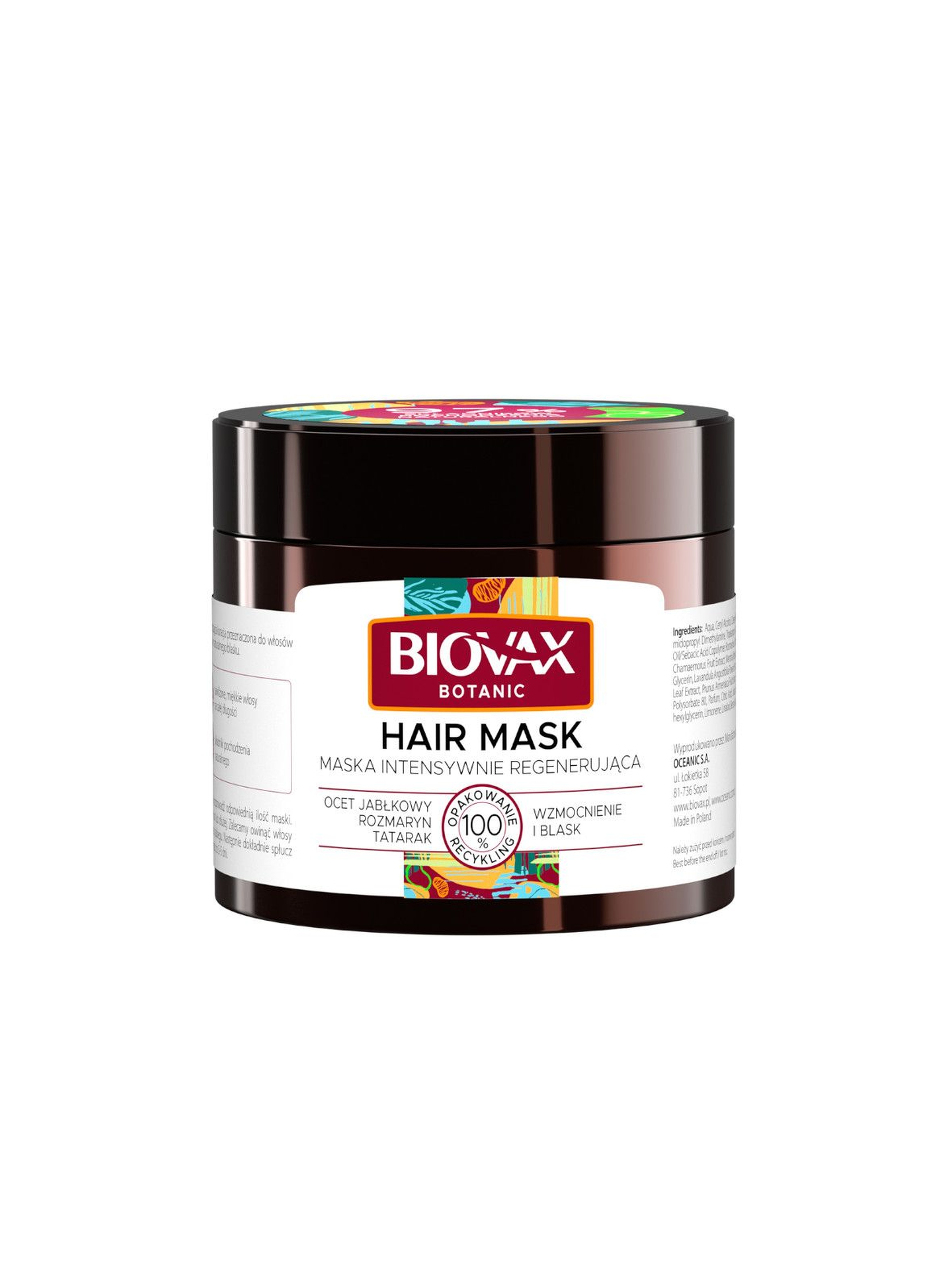Biovax Botanic Maska do włosów intensywnie regenerująca z octem
