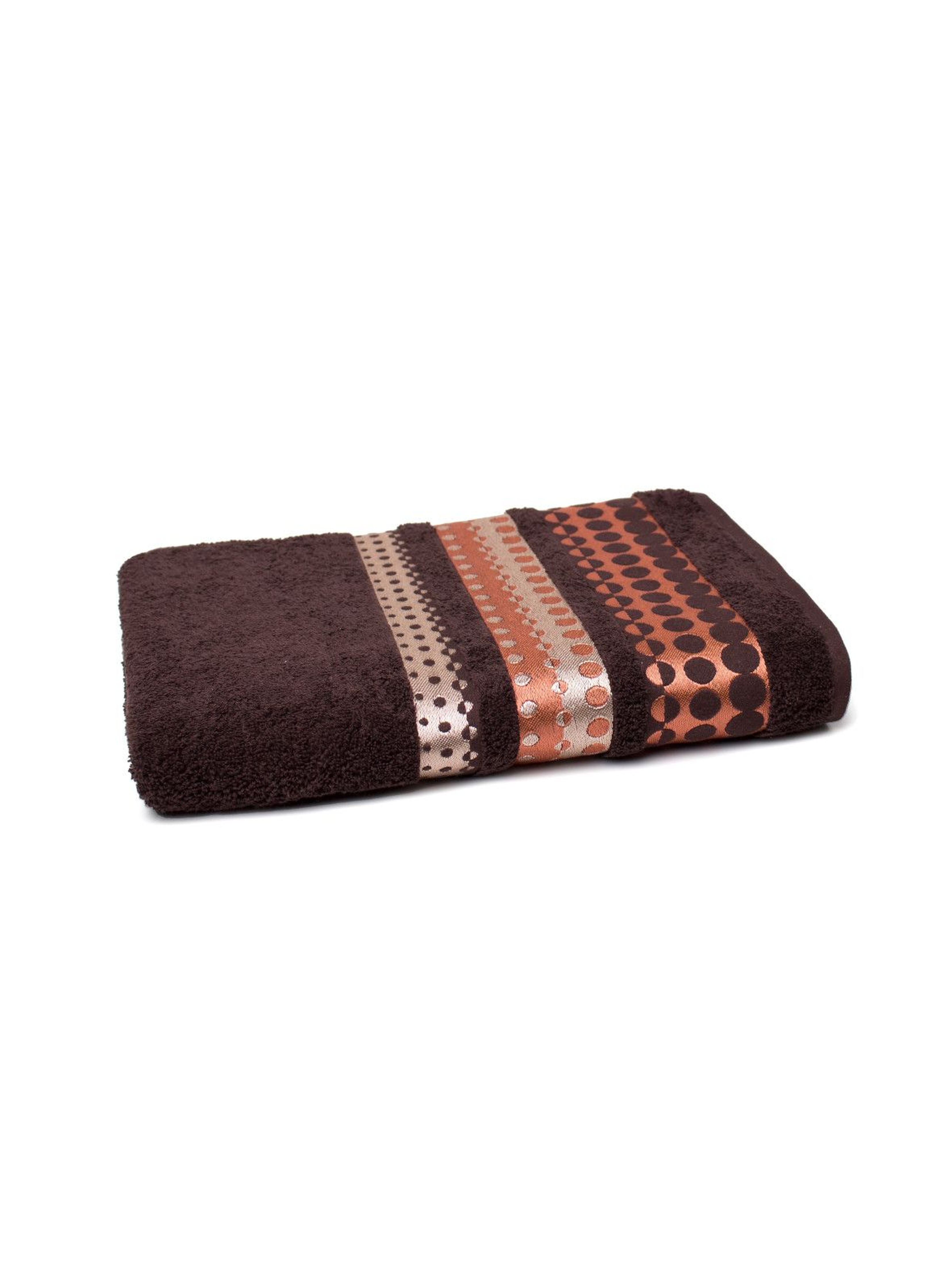 Bawełniany ręcznik w kolorze brązowym z haftem 70 x140 cm