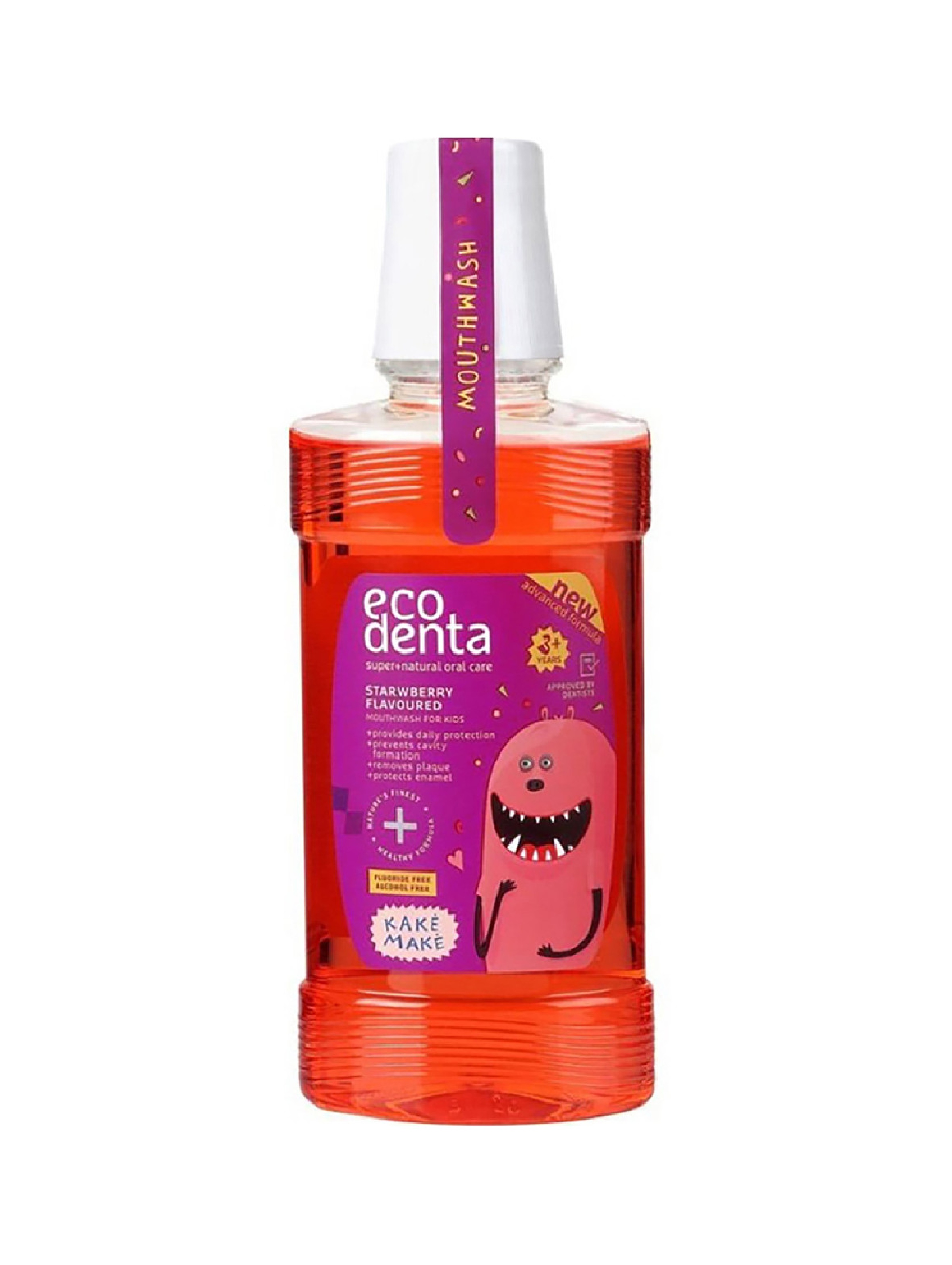 ECODENTA KIDS płyn do płukania jamy ustnej dla dzieci o smaku truskawkowym 250ml