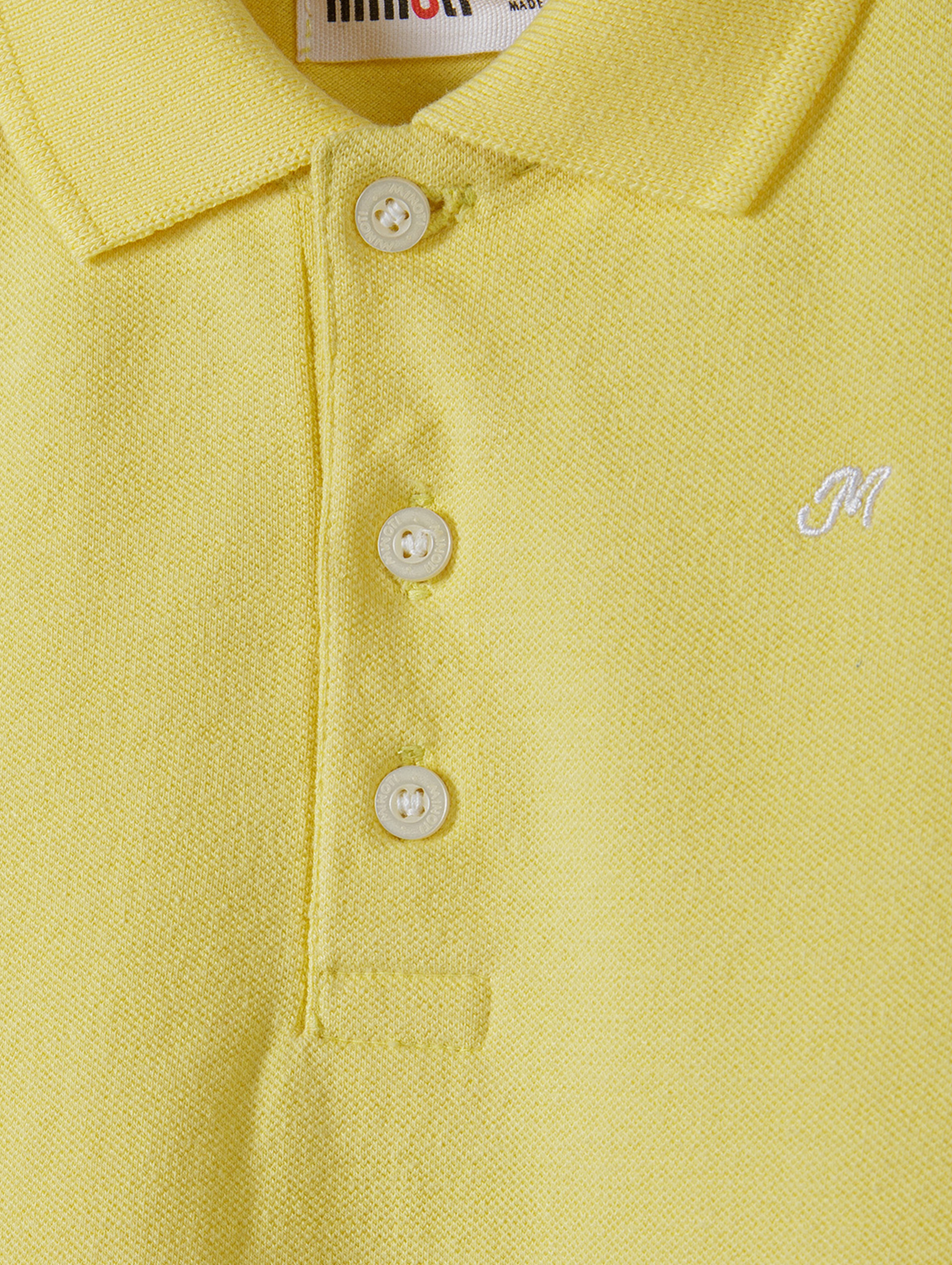 Żółta sukienka polo z krókim rękawem - Minoti