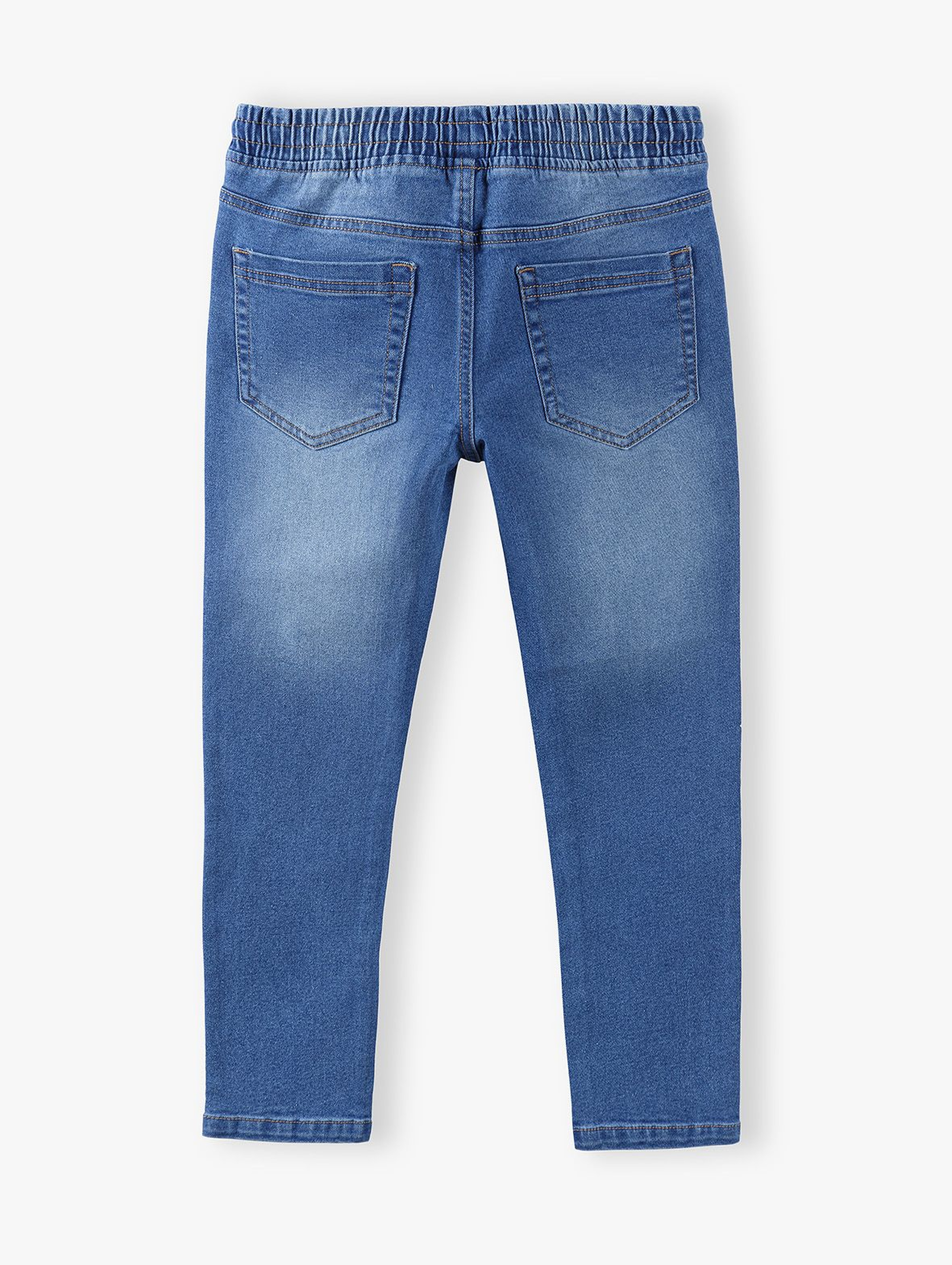 Spodnie chłopięce jeansowe z gumką w pasie- niebieskie