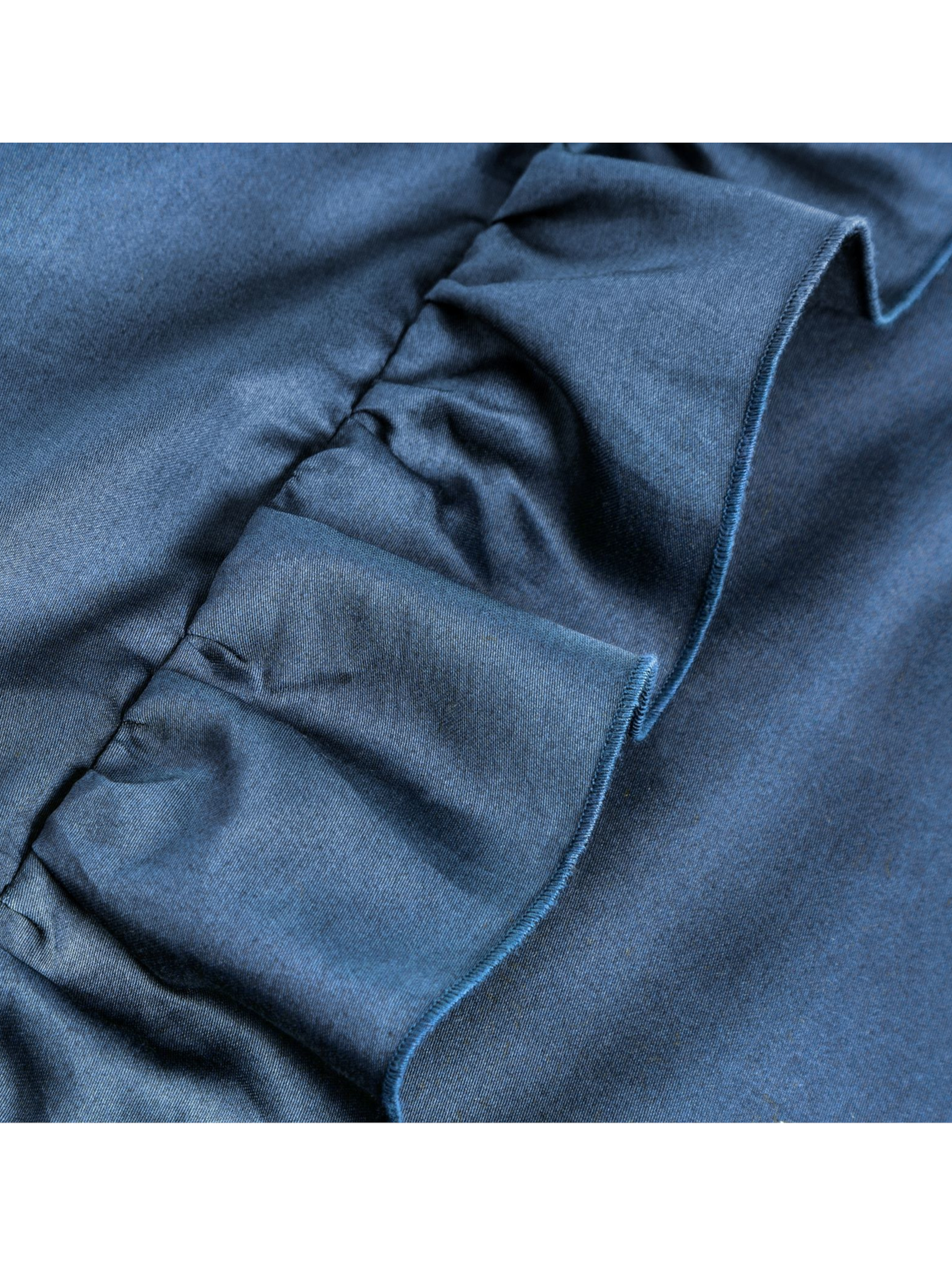 Ciemnoniebieski komplet pościeli satynowej 160x200 cm, 2 szt. 70x80 cm