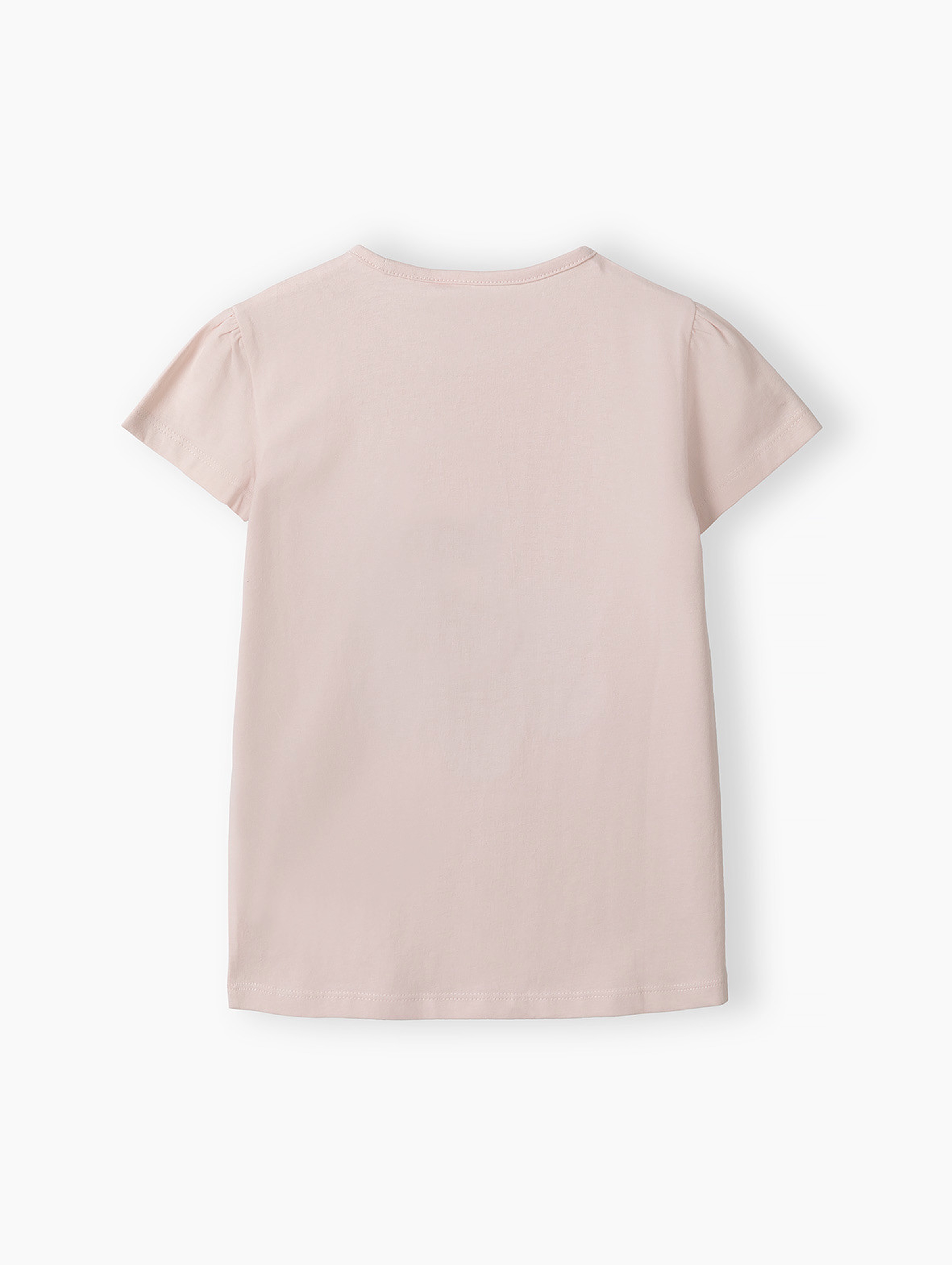 T-shirt różowy dziewczęcy z dwustronnymi cekinami