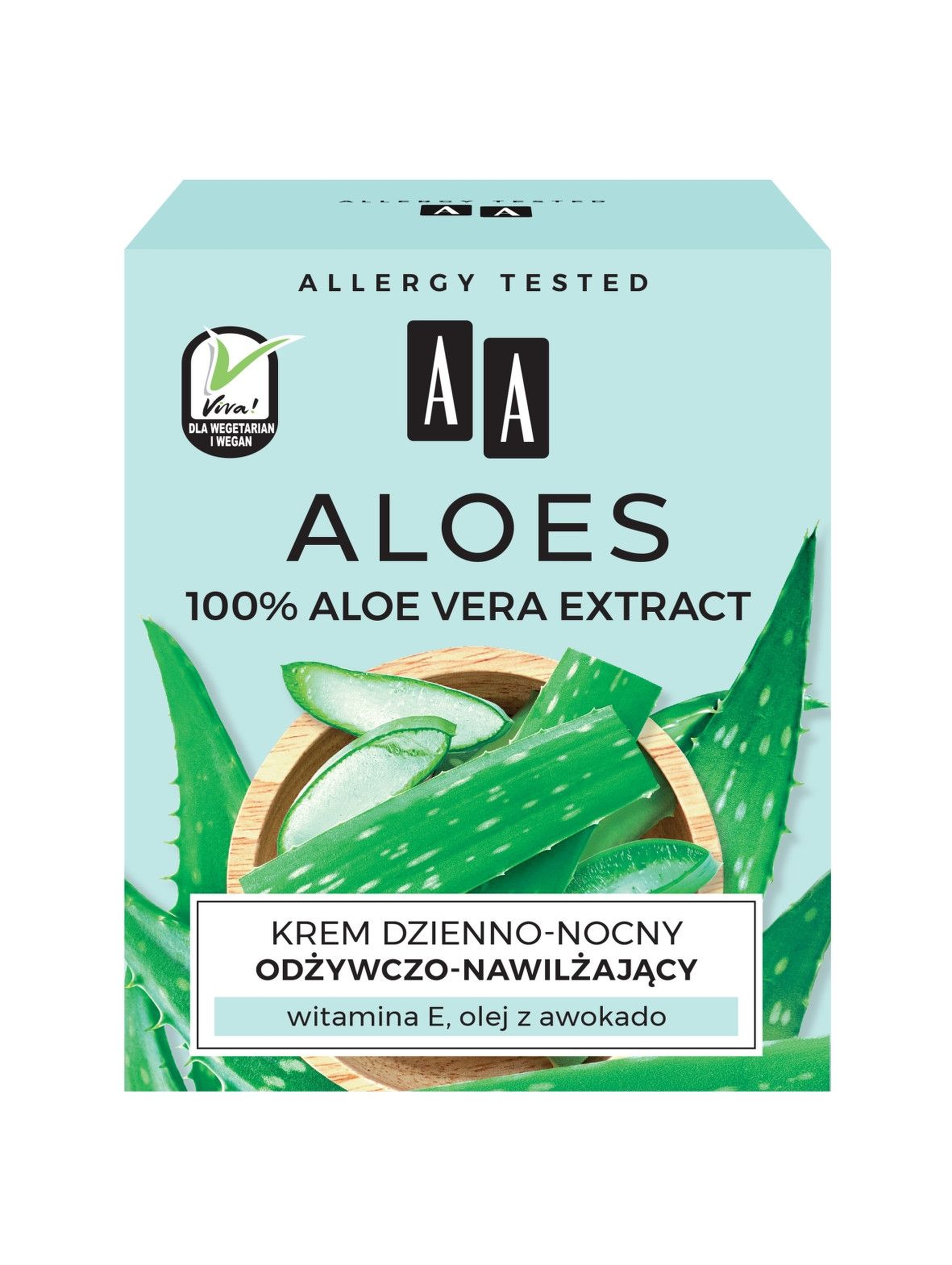 AA Aloes 100% aloe vera extract krem dzienno-nocny odżywczo-nawilżający 50 ml
