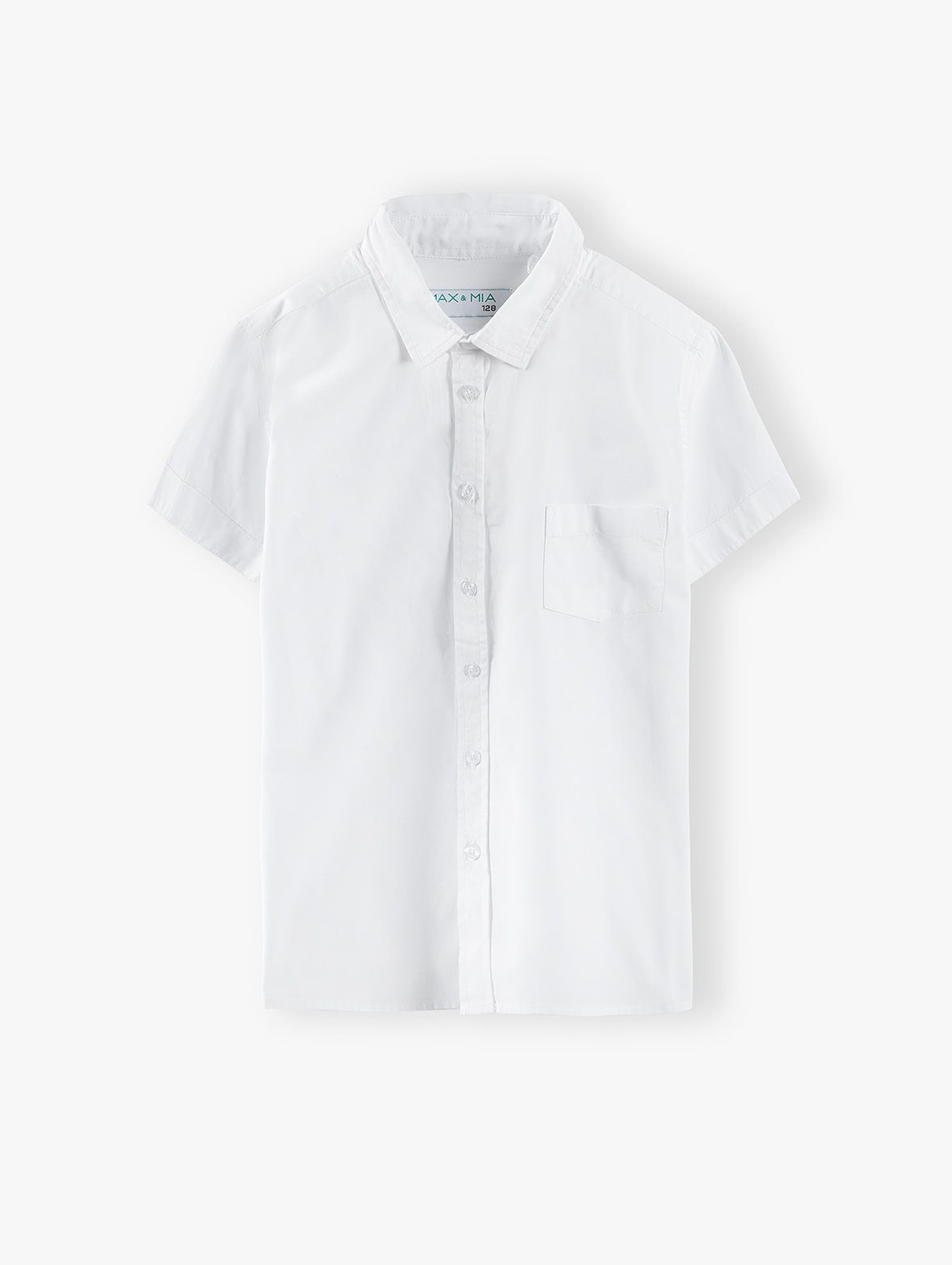 Koszula chłopięca z krótkim rękawem w kolorze białym