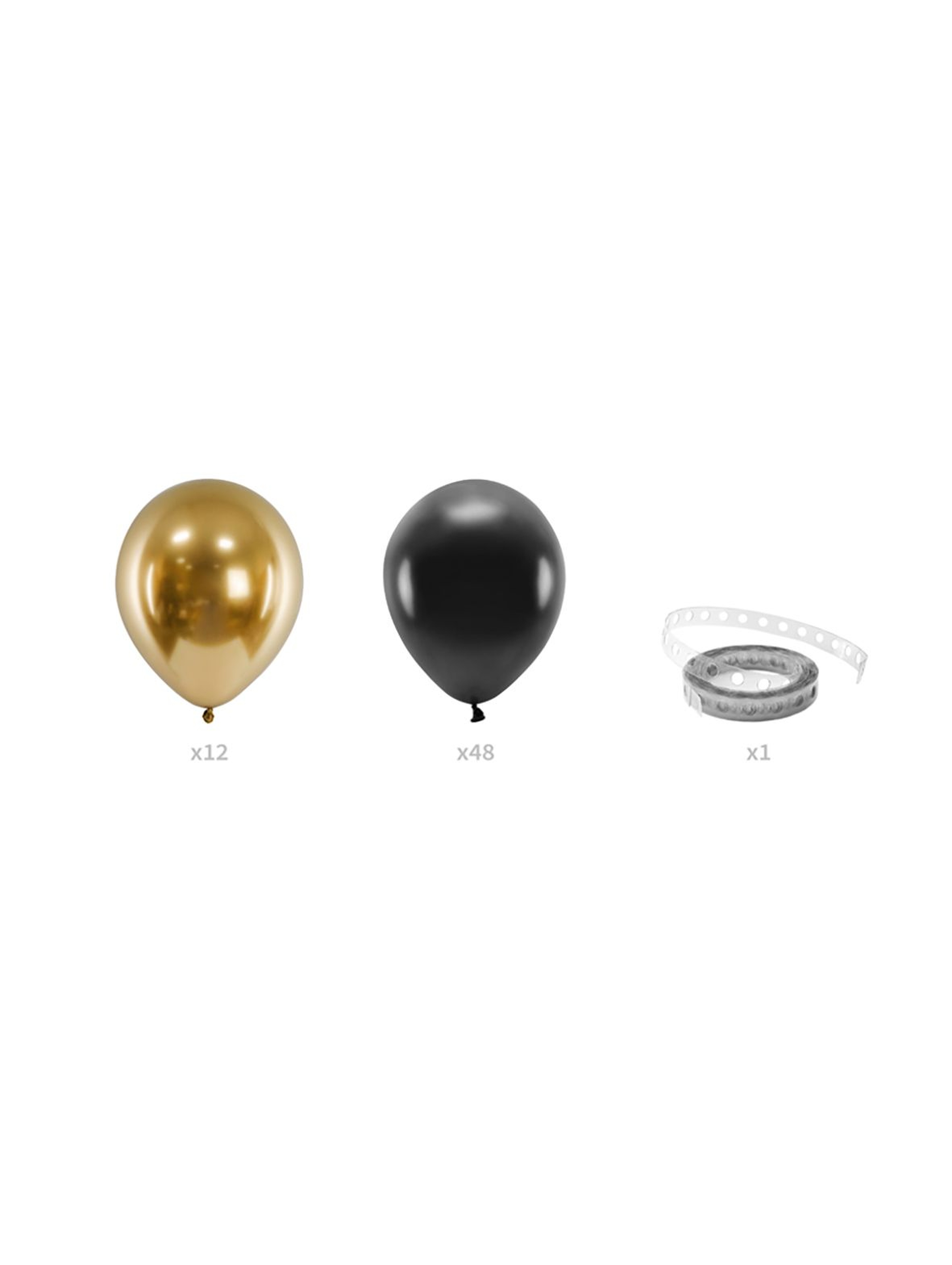 Girlanda balonowa - czarno-złota- 60szt - 200cm