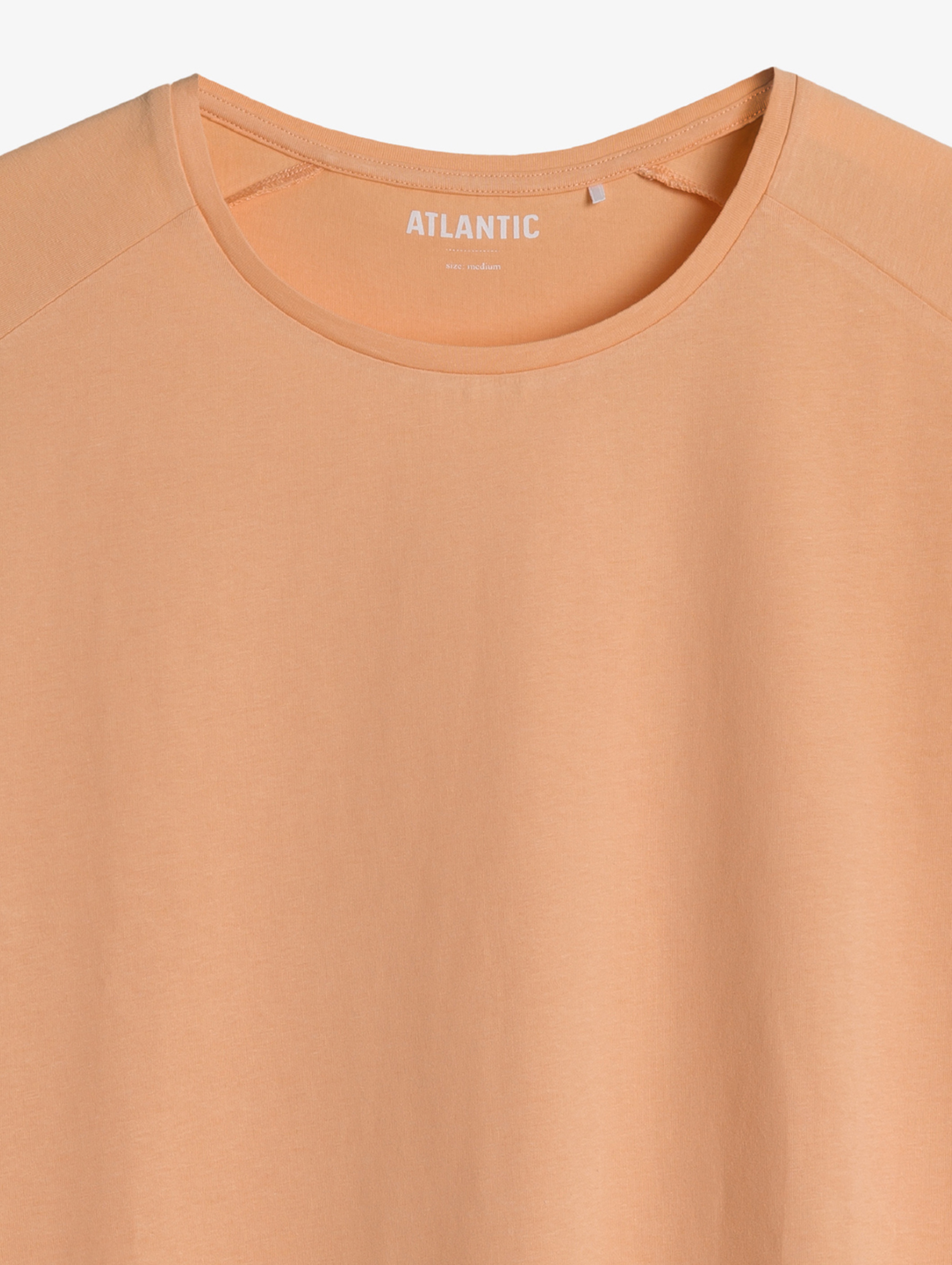 Piżama damska z krótkim rękawem - bawełniana - brzoskwiniowa - Atlantic