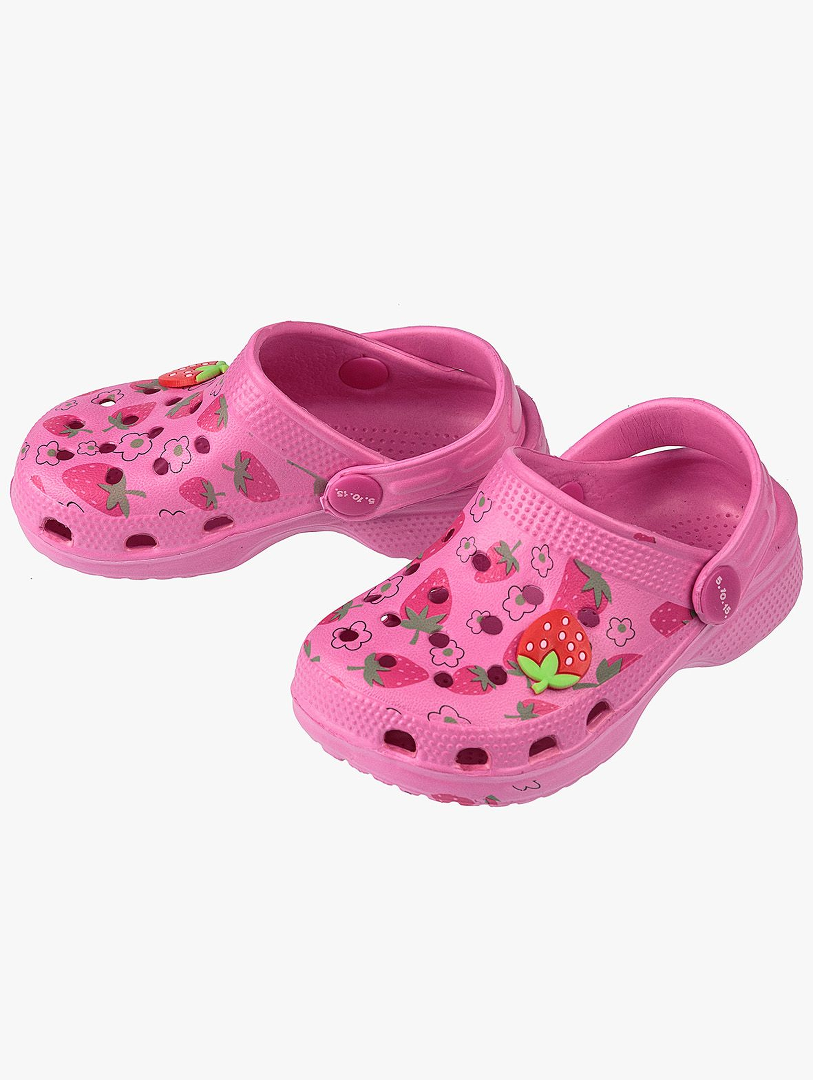 Sandały dziewczęce różowe w truskawki
