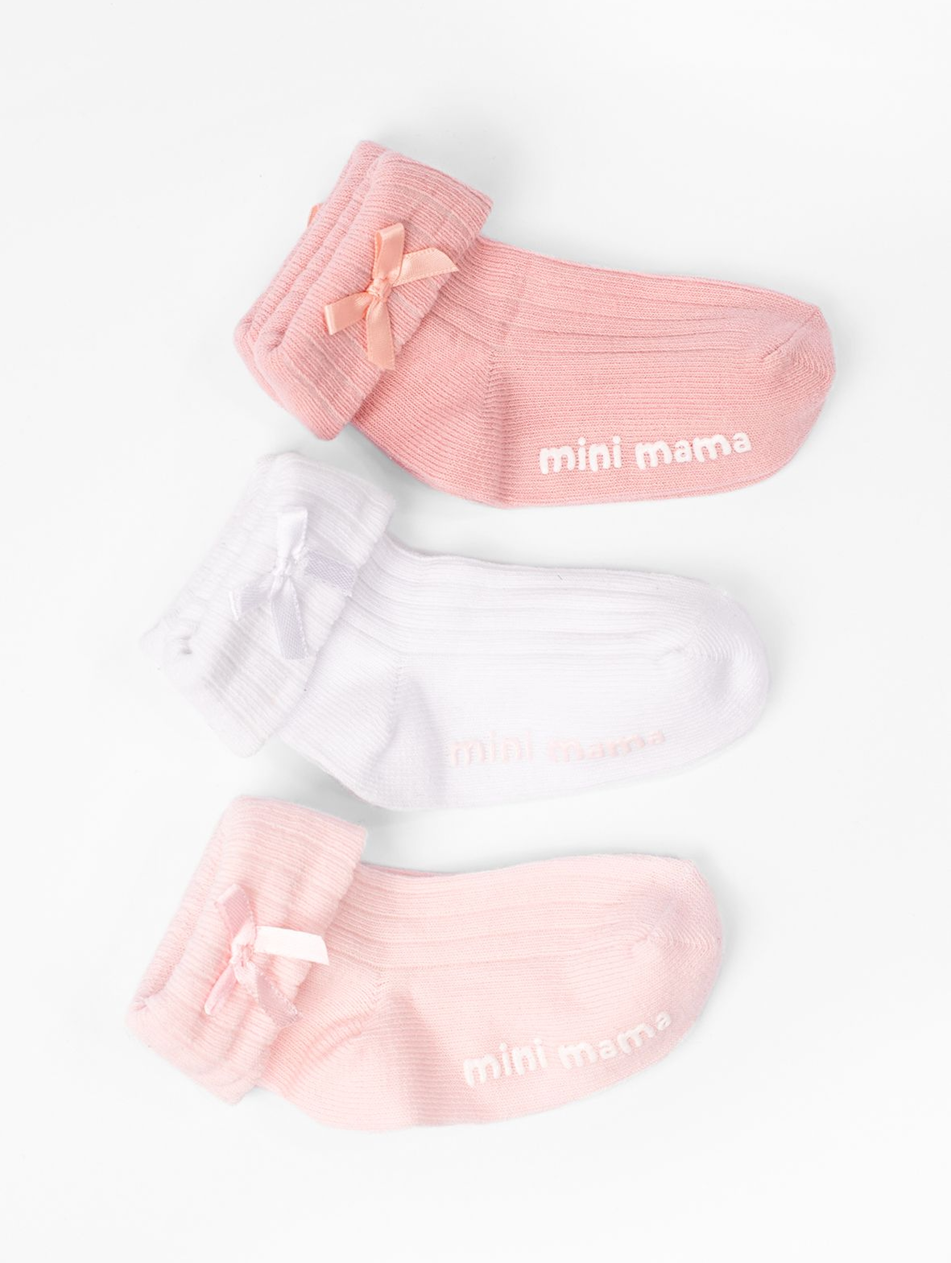 Różowe skarpetki niemowlęęce z ABSem- mini mama