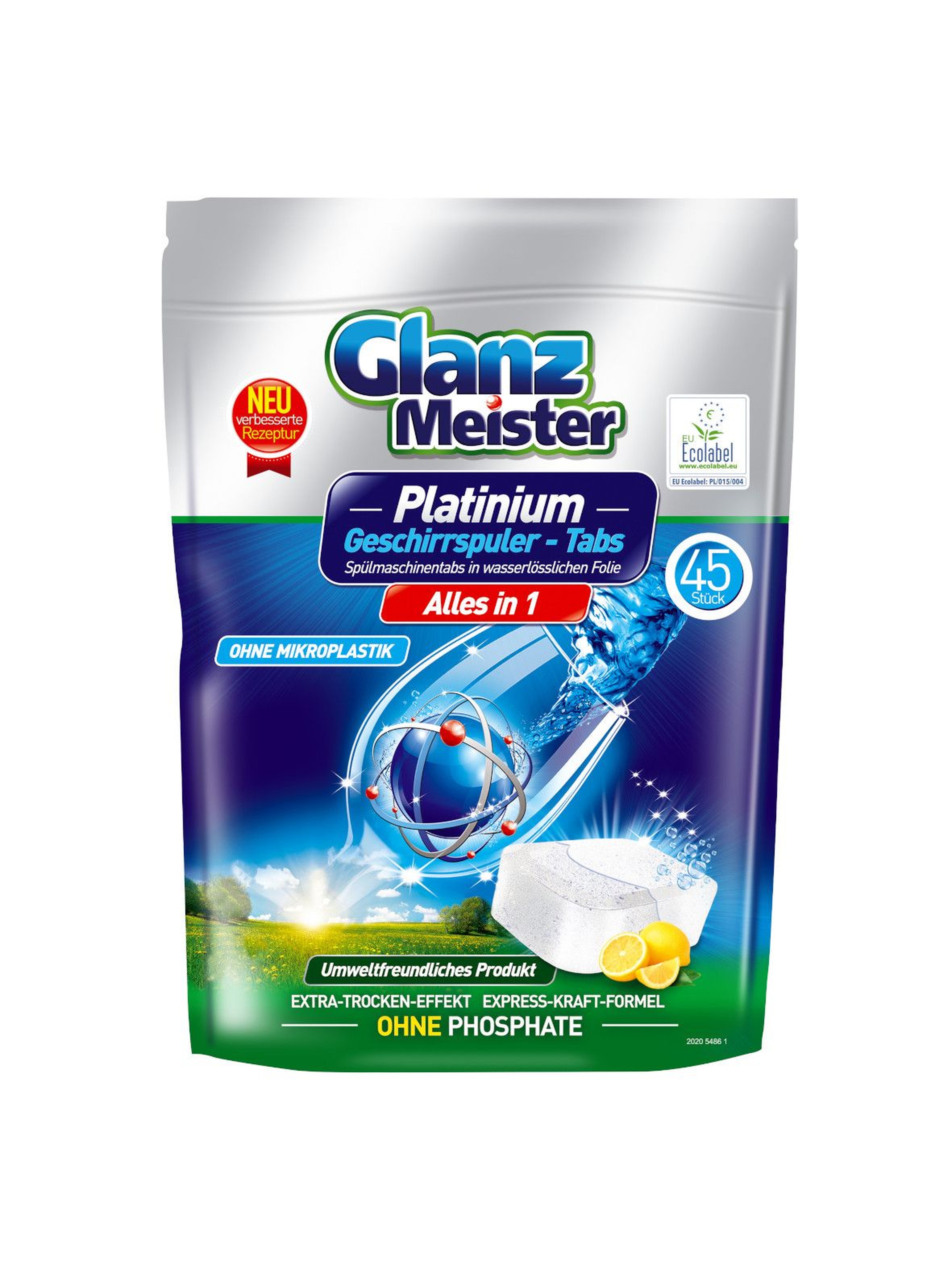 Glanz Meister tabletki do zmywarki Platinum - Eco Label 45szt                                          - 45szt