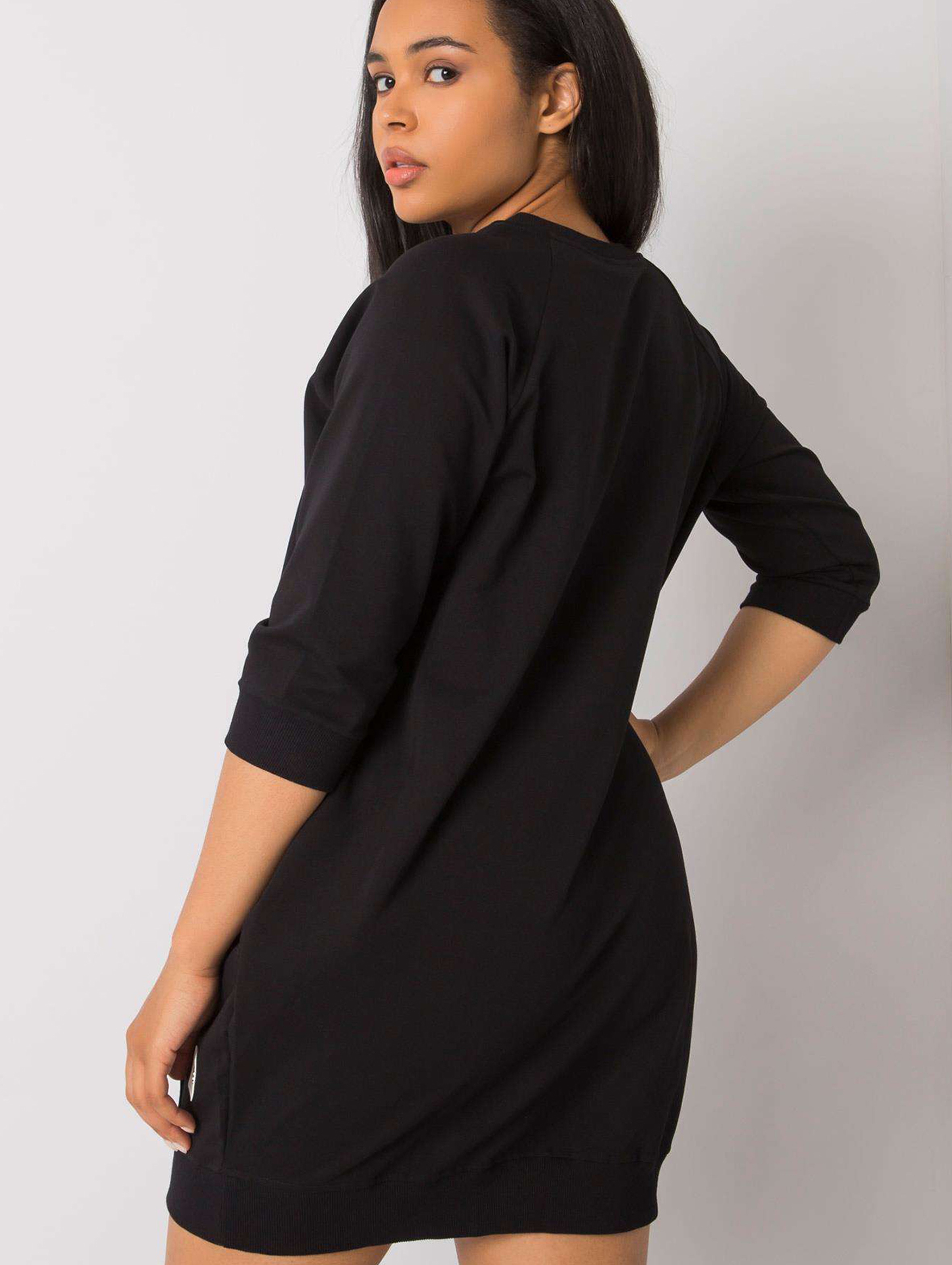 Czarna bawełniana sukienka damska plus size Karissa
