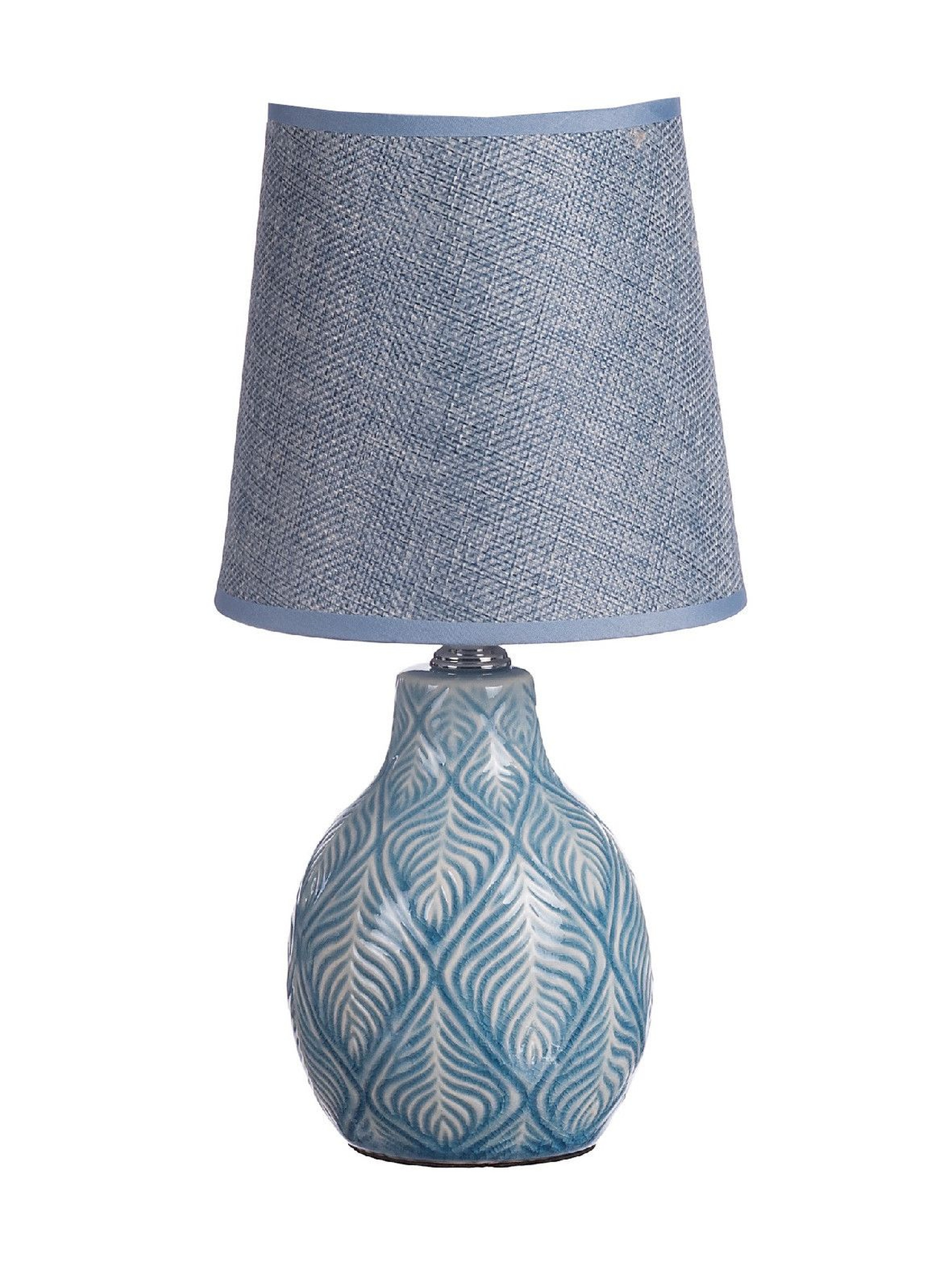 Lampa z ceramiczną podstawą- niebieska