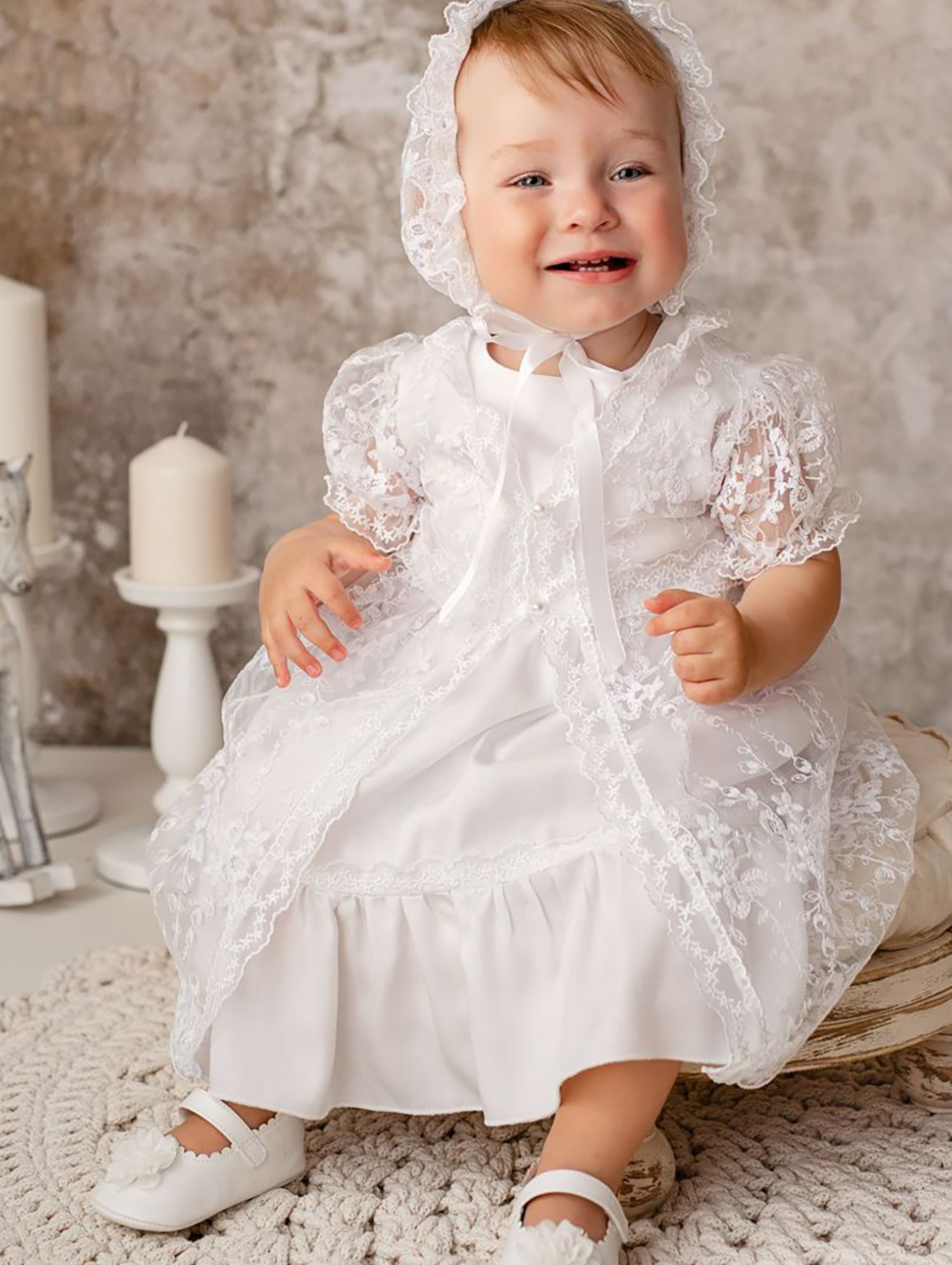 Biała sukienka niemowlęca do chrztu Marianna