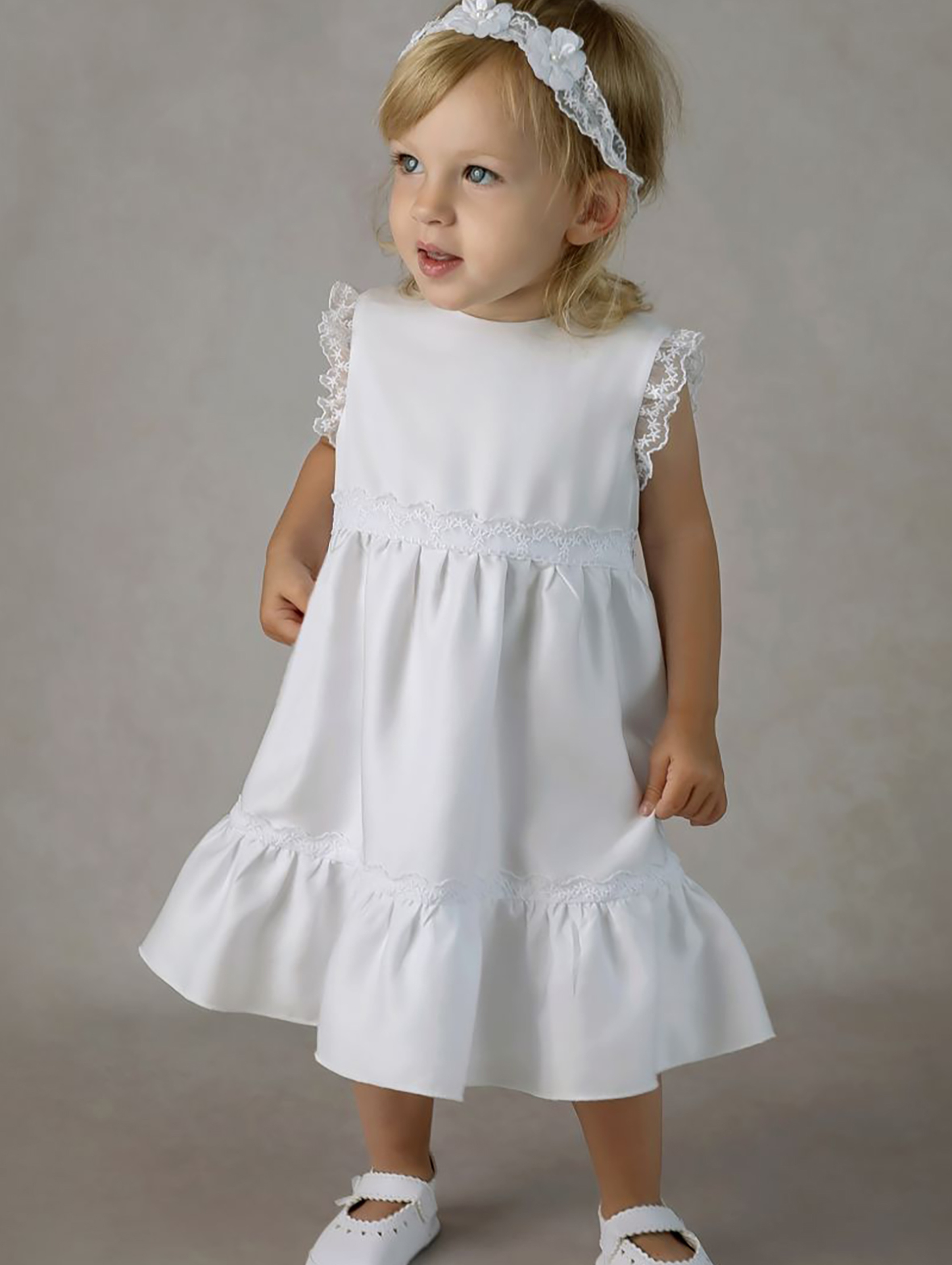 Biała sukienka niemowlęca do chrztu Marysia