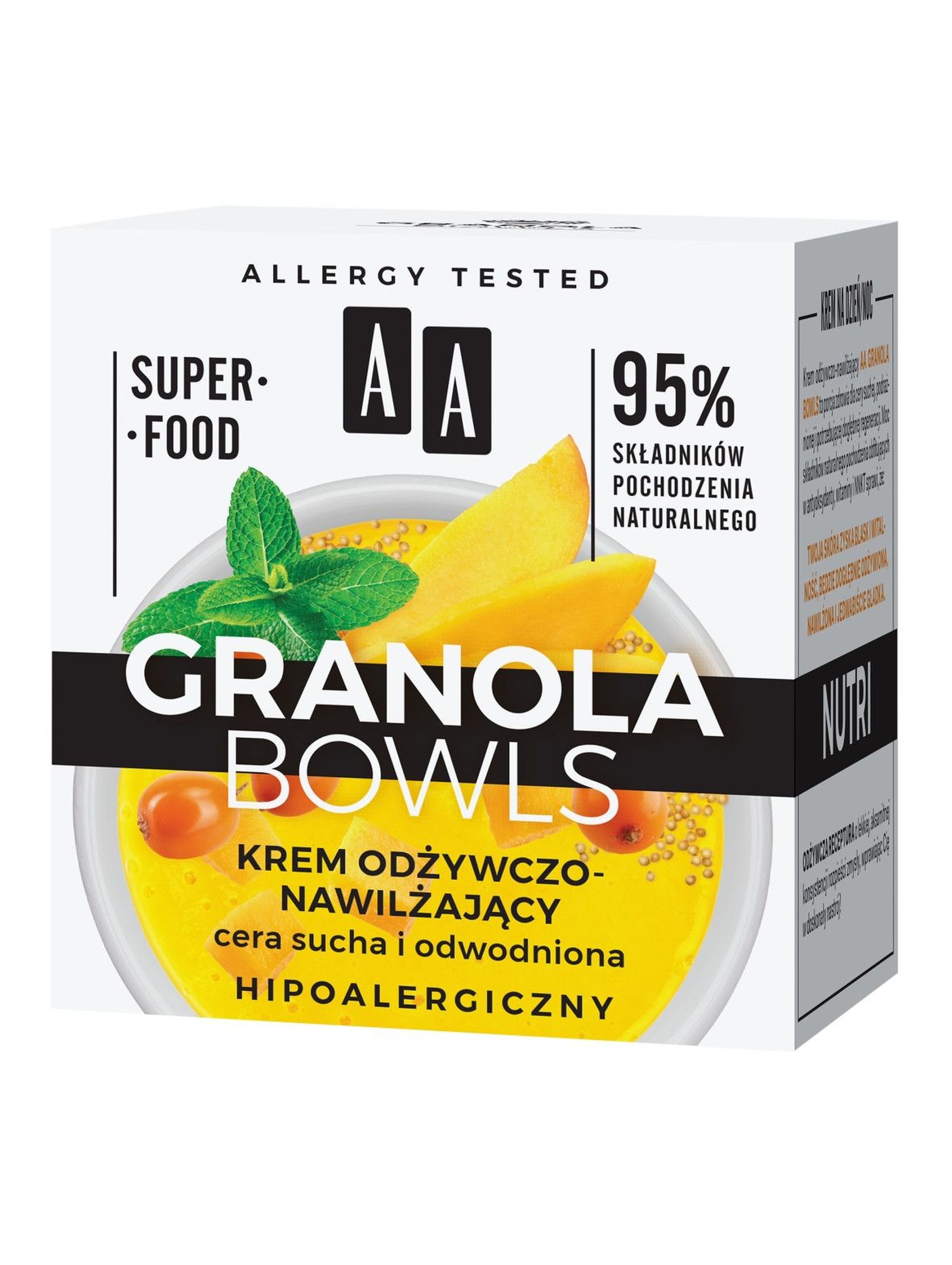 AA Granola Bowls krem odżywczo-nawilżający Nutri cera sucha i odwodniona 50 ml