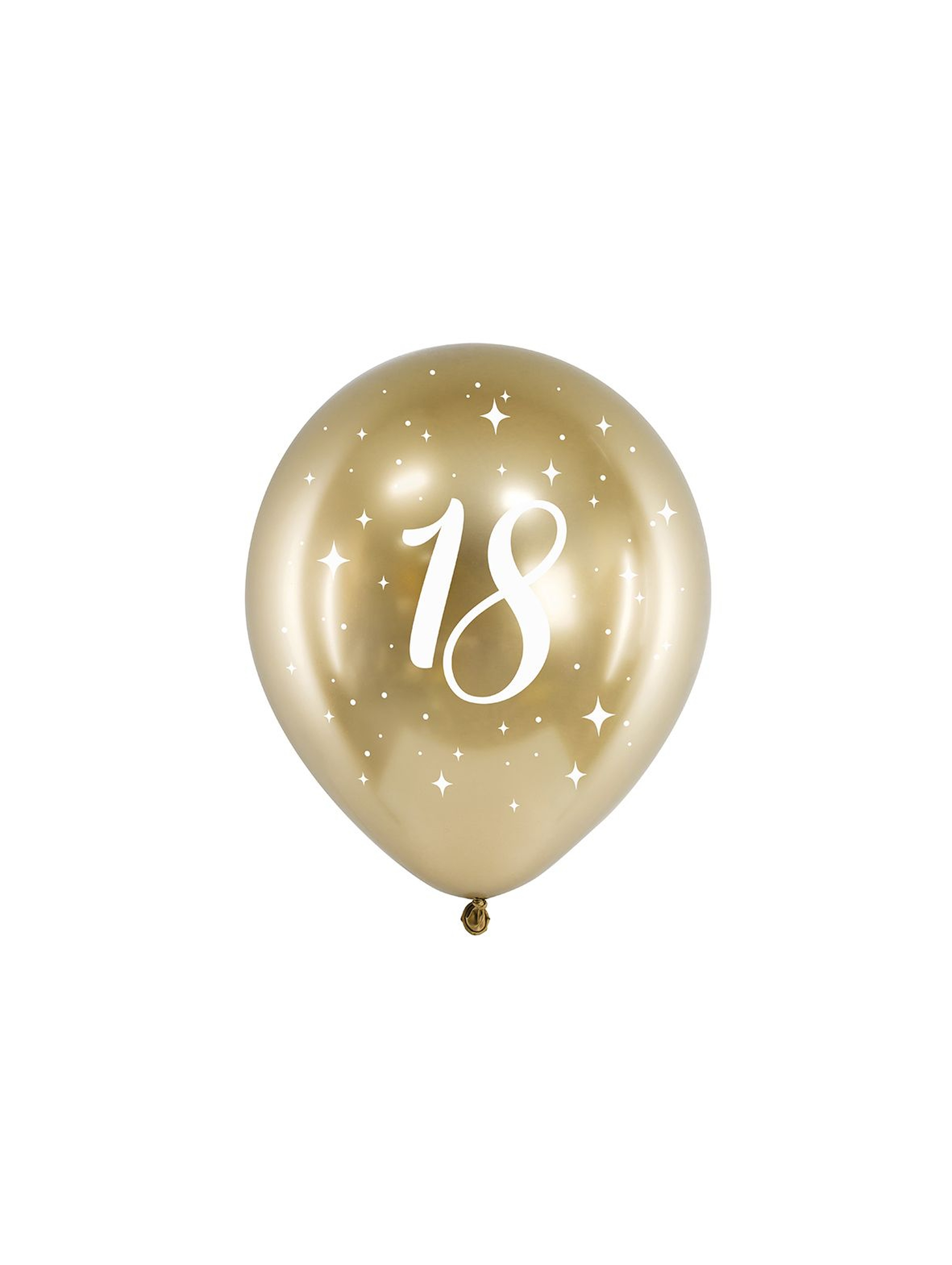 Balony Glossy 30 cm z nadrukiem "18"- złoty