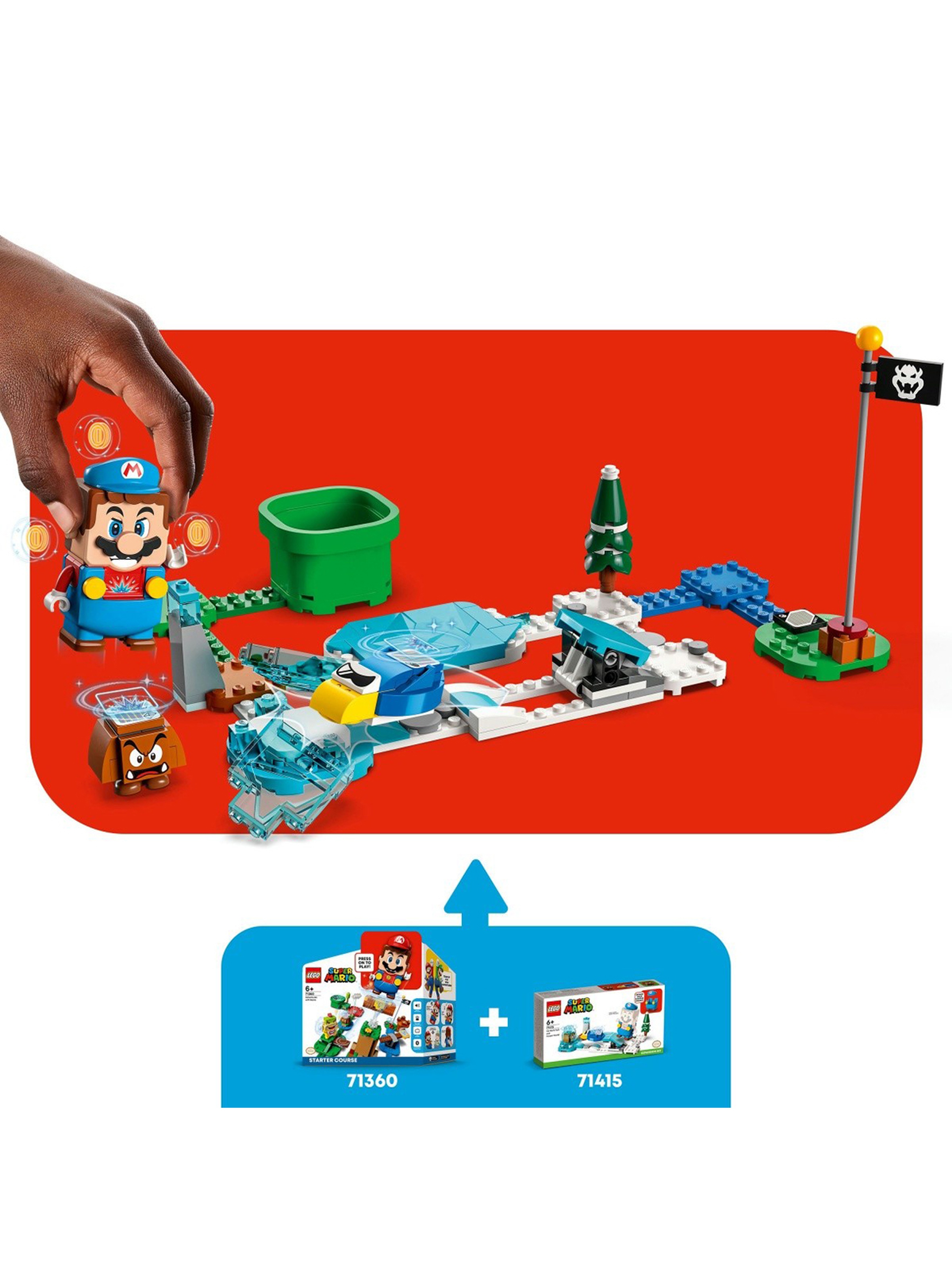 Klocki LEGO Super Mario 71415 Mario - lodowy strój i kraina lodu - zestaw rozszerzający - 105 elementów,wiek 6 +