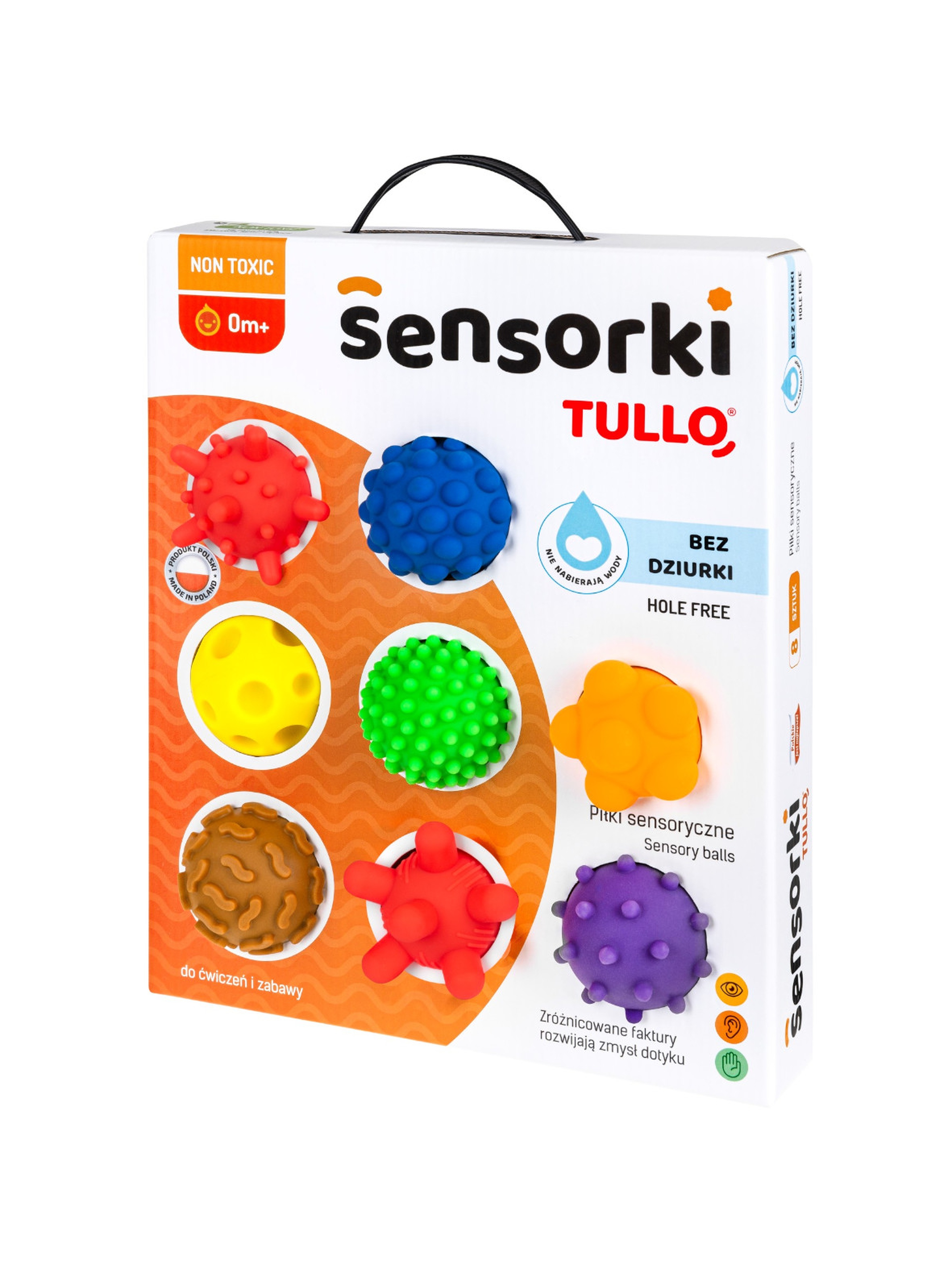 Piłeczki  sensoryczne bez dziurki Sensorki - 8 sztuk