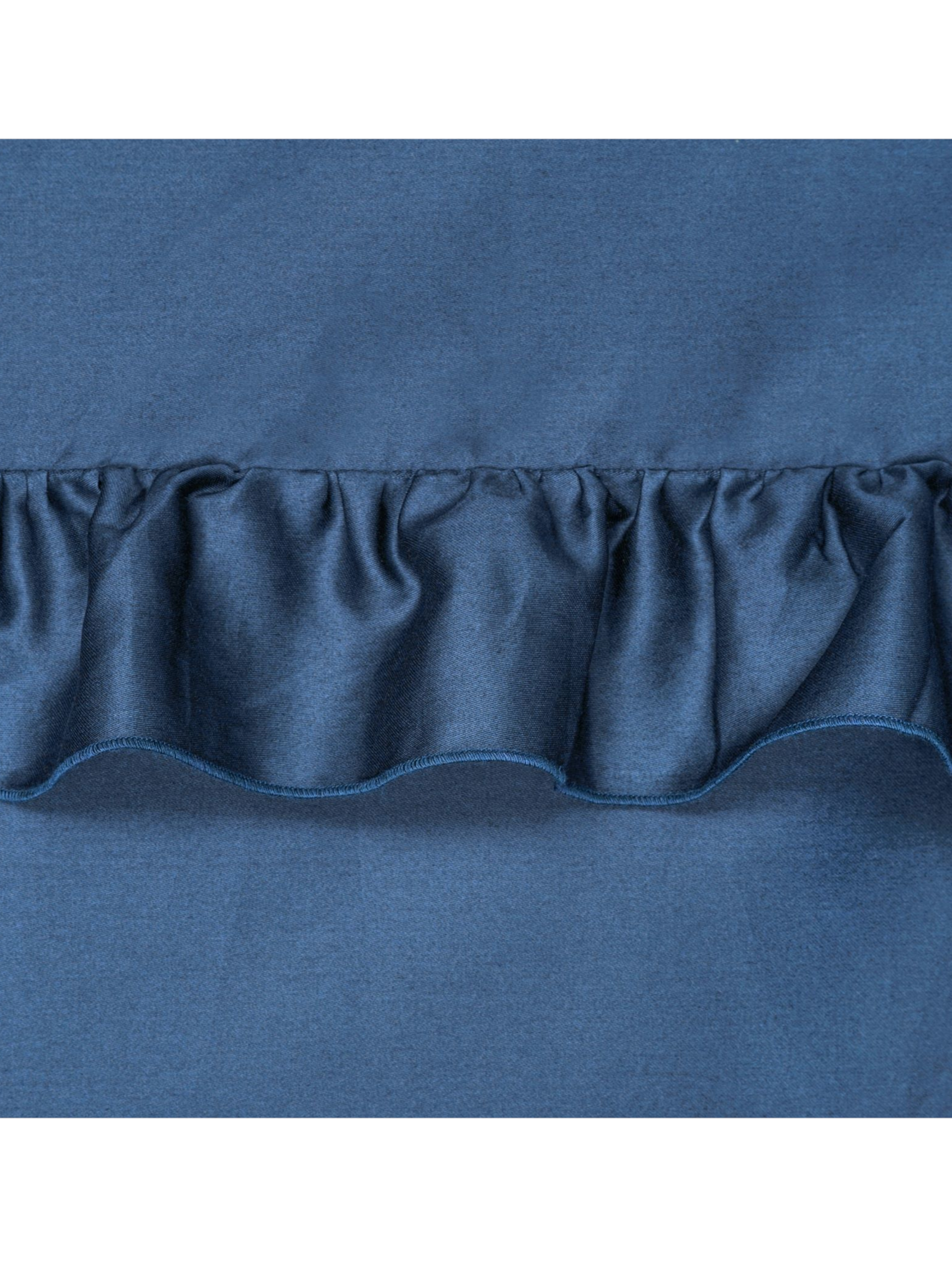 Ciemnoniebieski komplet pościeli satynowej 160x200 cm, 2 szt. 70x80 cm