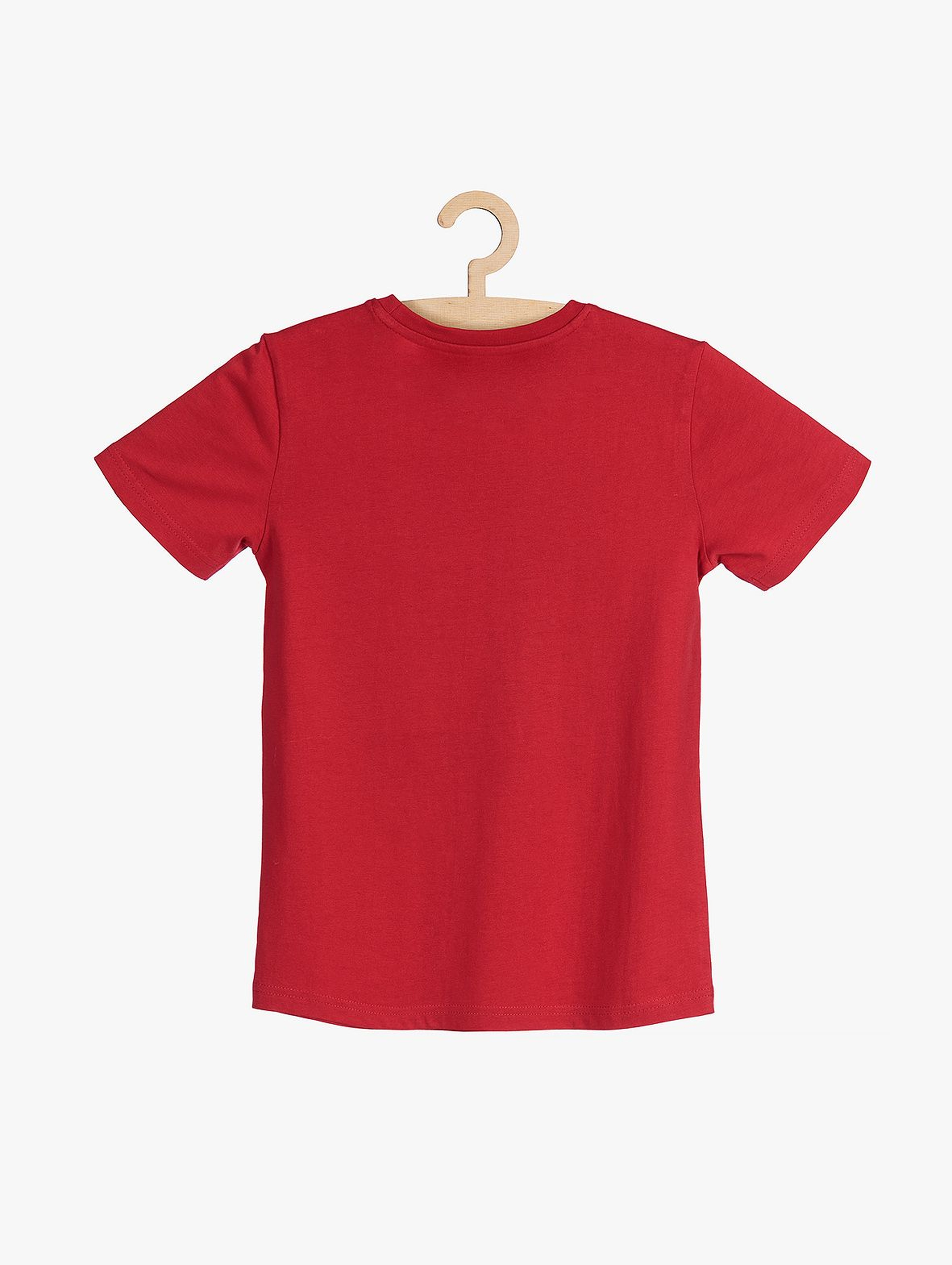 T-shirt czerwony ze świątecznym nadrukiem