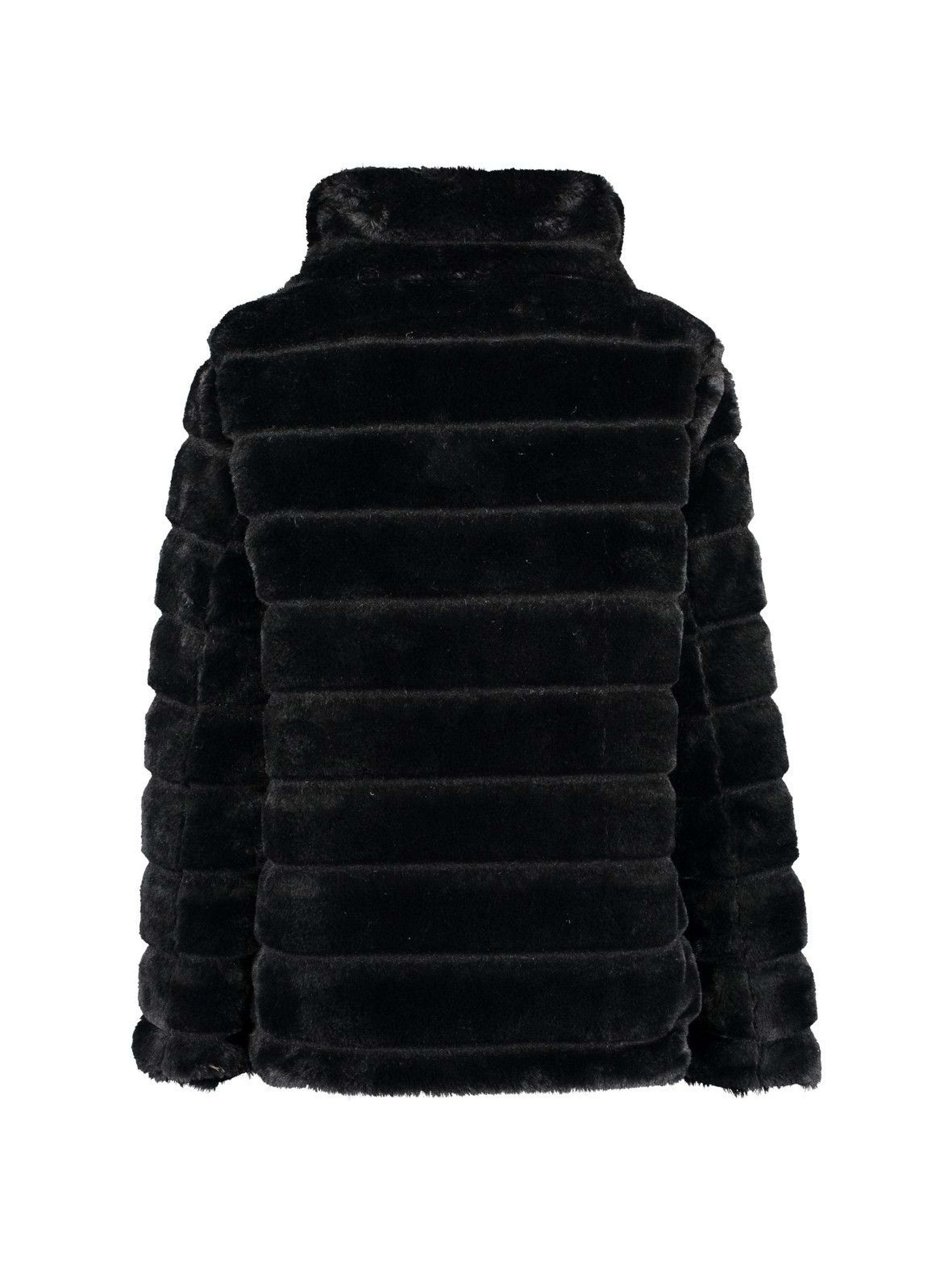 Damska kurtka ze sztucznego futra - czarna