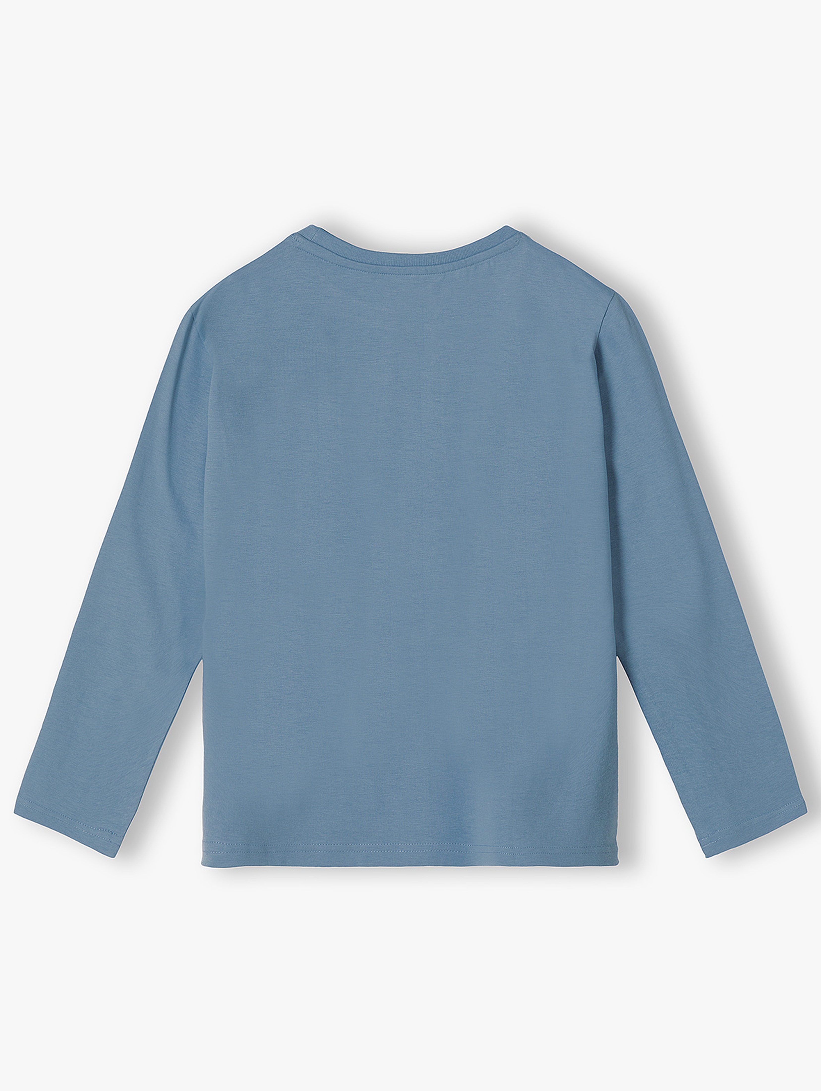 Bluzka dla chłopca bawełniana niebieska z długim rękawem