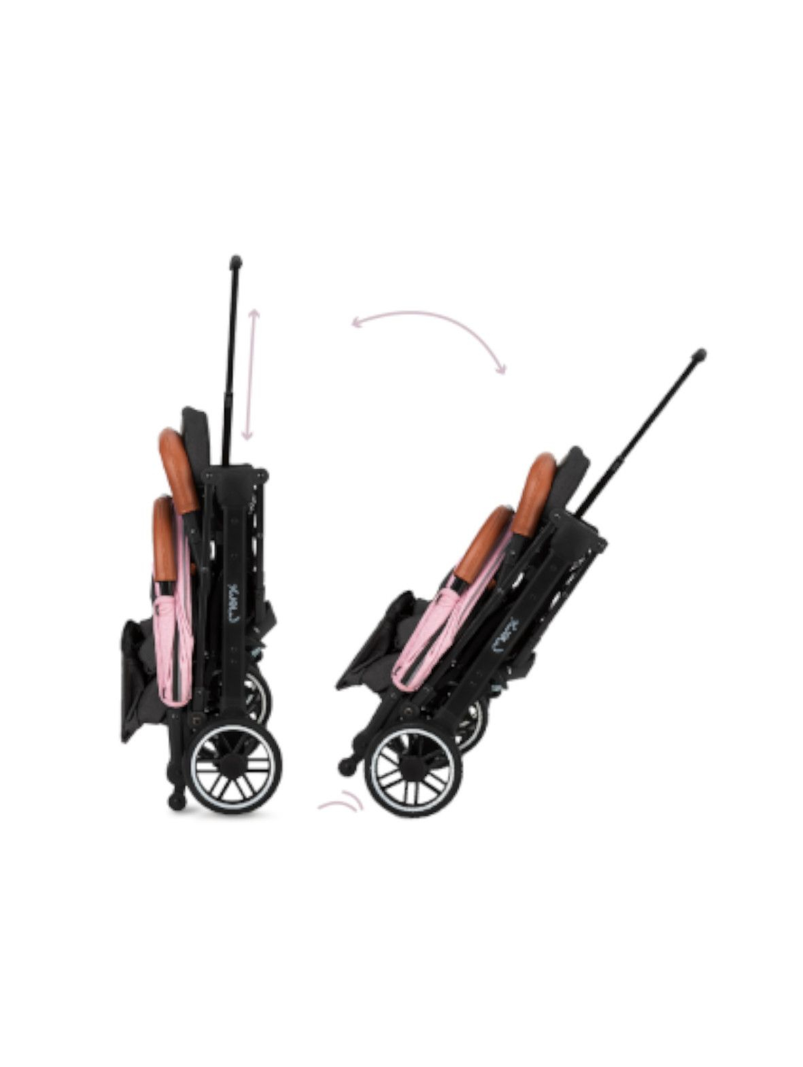 Momi ESTELLE wózek spacerowy Kolekcja LOVE - czarno-różowy wiek 6msc+